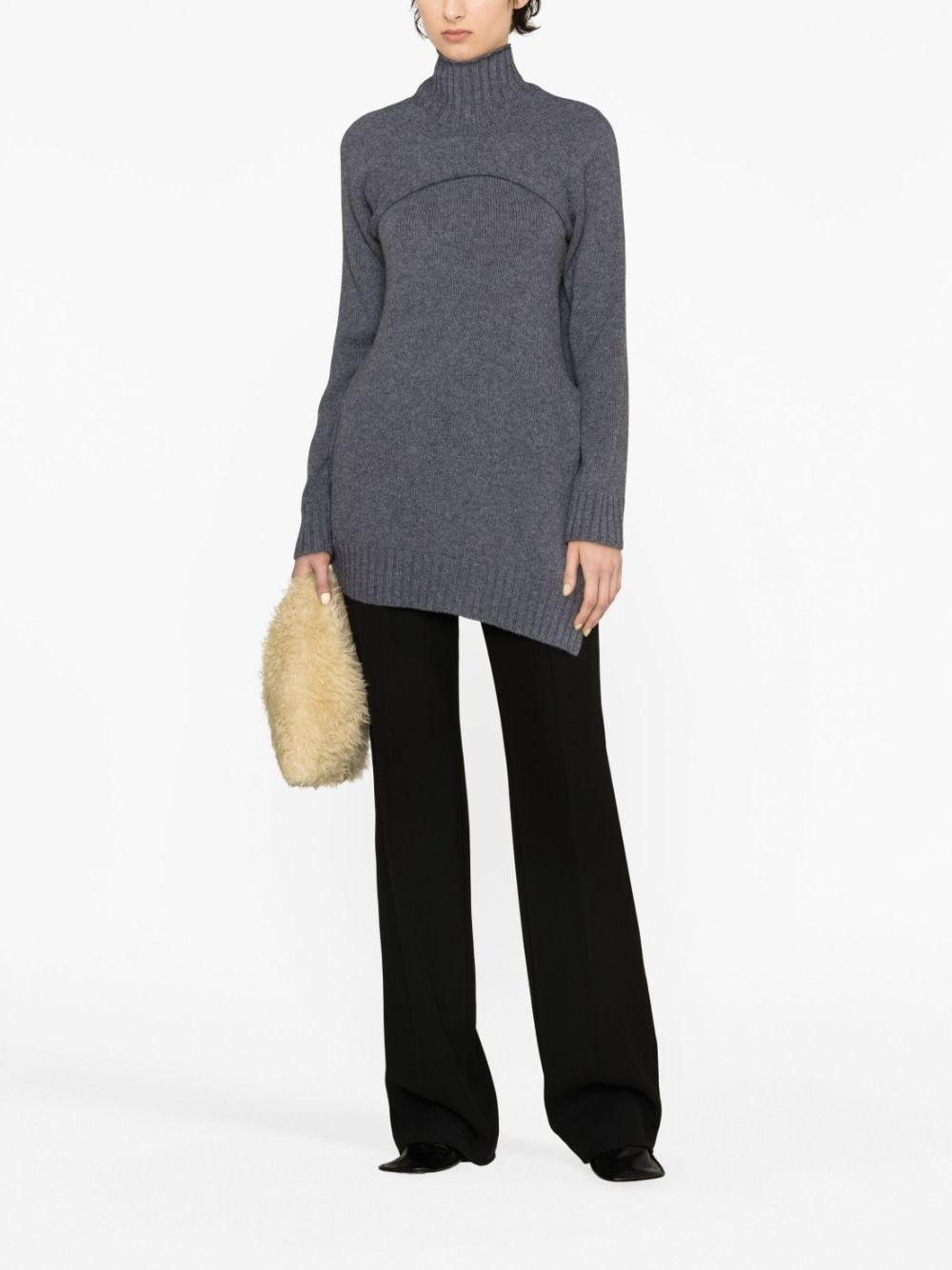 layered ribbed-knit jumper - 2