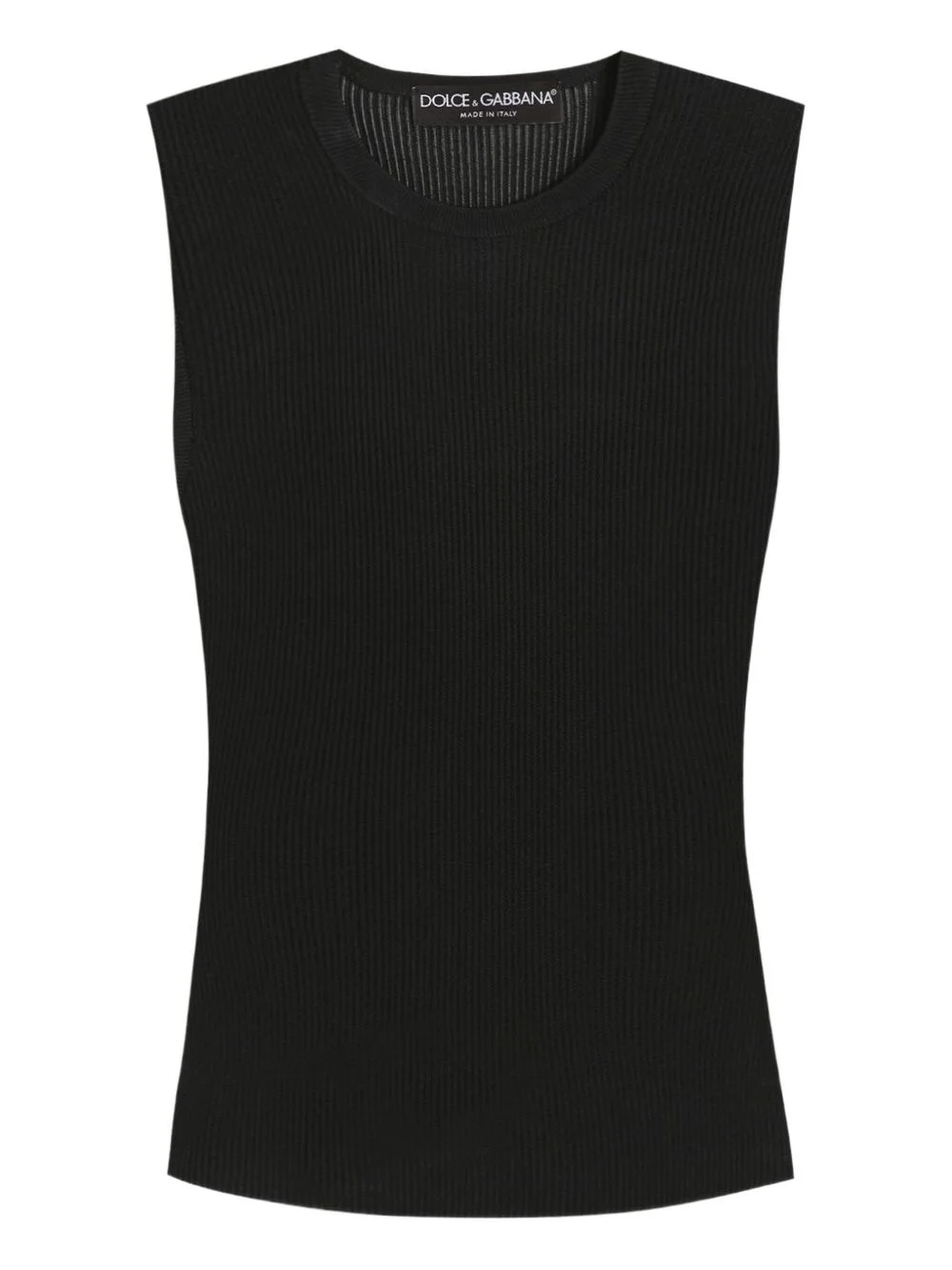 ribbed sleeveless tank top - 1
