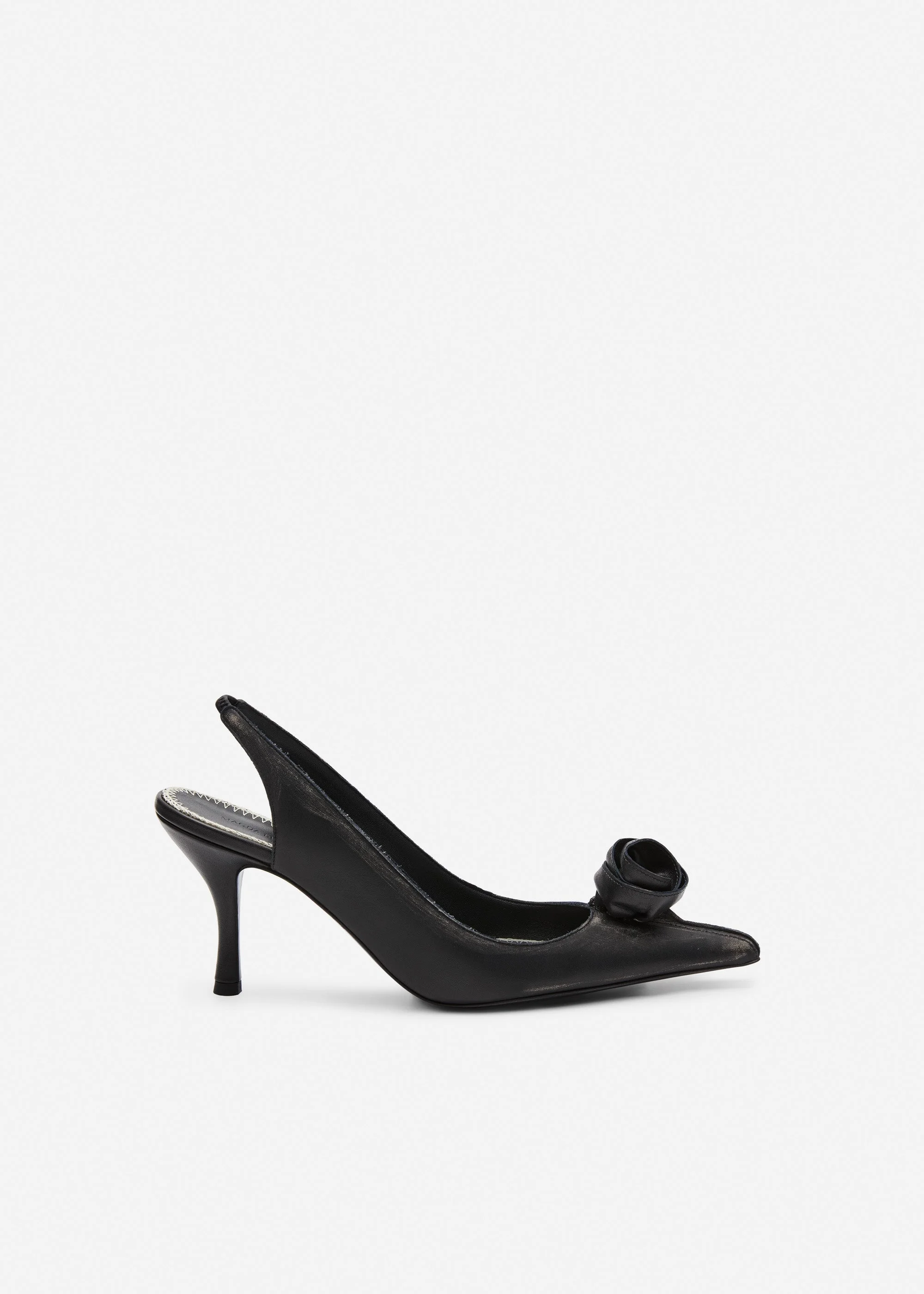 Rose slingback pumps in black leather - 1