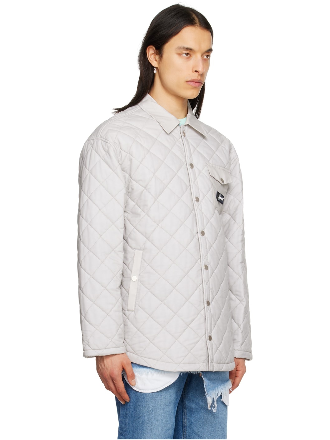 Gray Quilted Shirt - 2