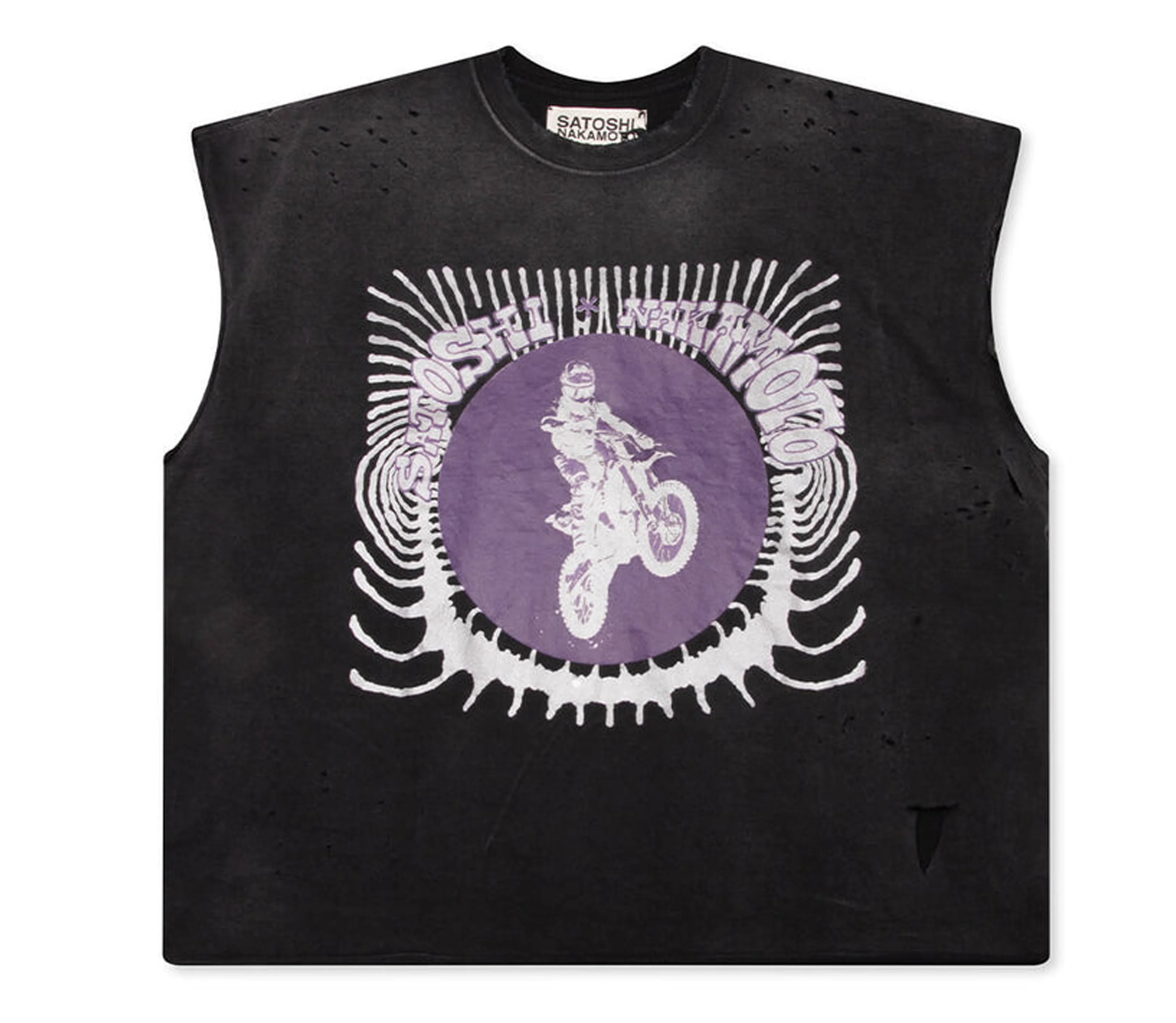 Satoshi Nakamoto 'Globe Of Death' Cutoff Tee (Black) - 1