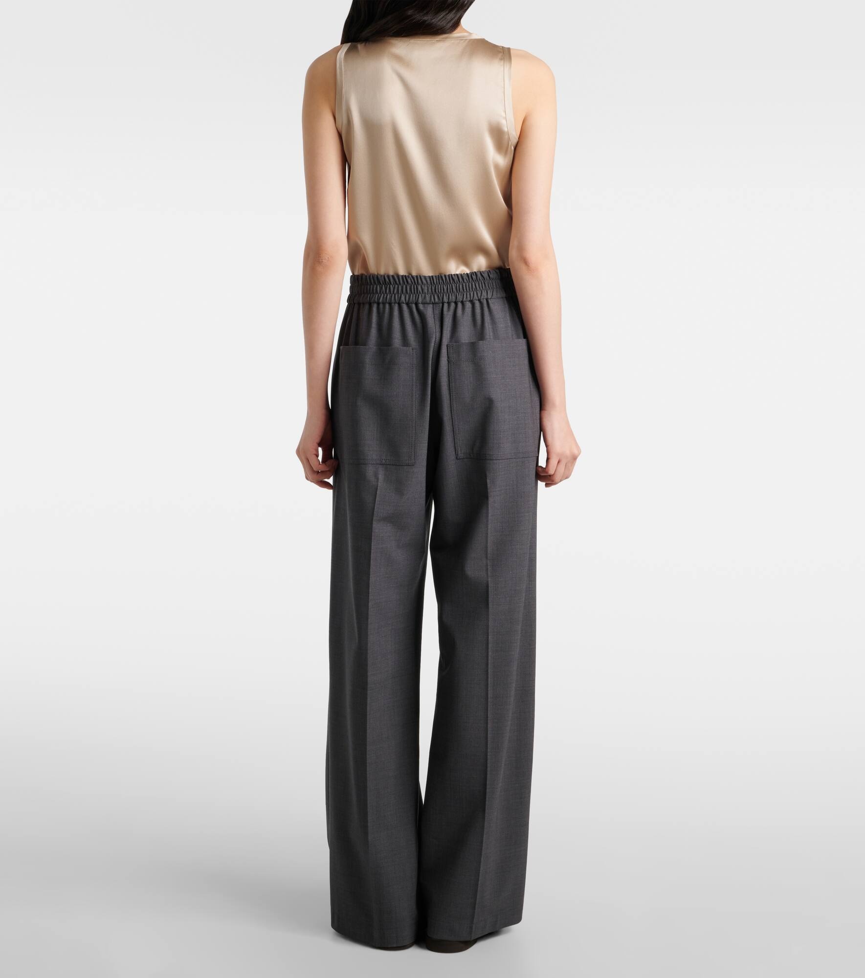 Wool-blend wide-leg jeans - 3