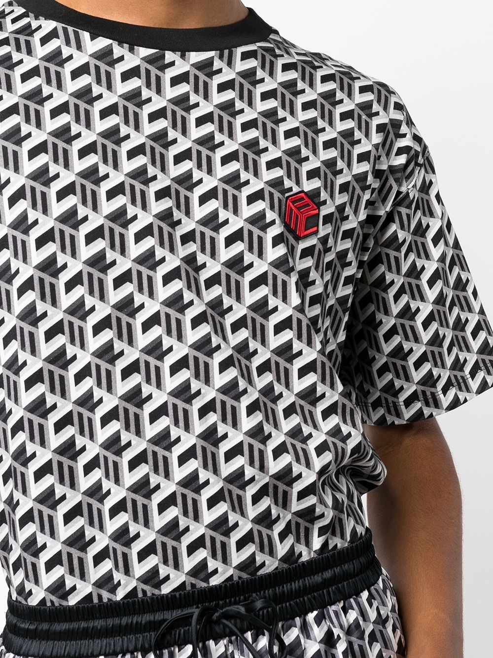 geometric-print cotton T-shirt - 5