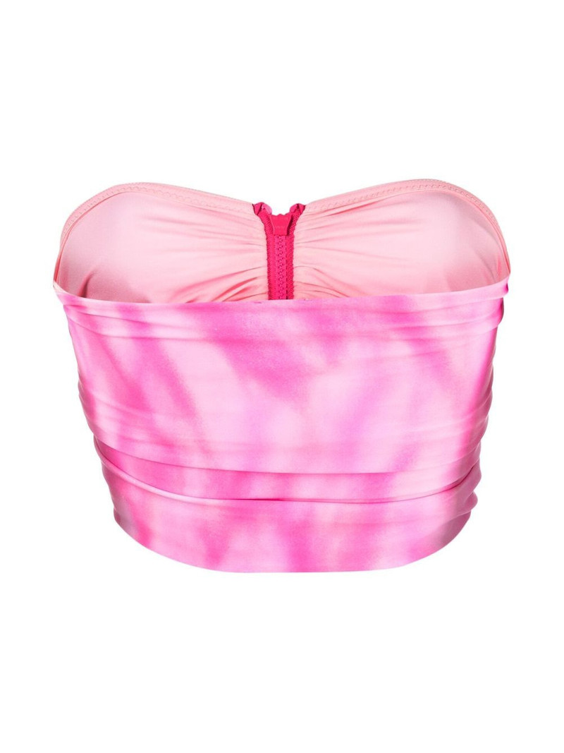 GANNI tie-dye bandeau bikini top outlook