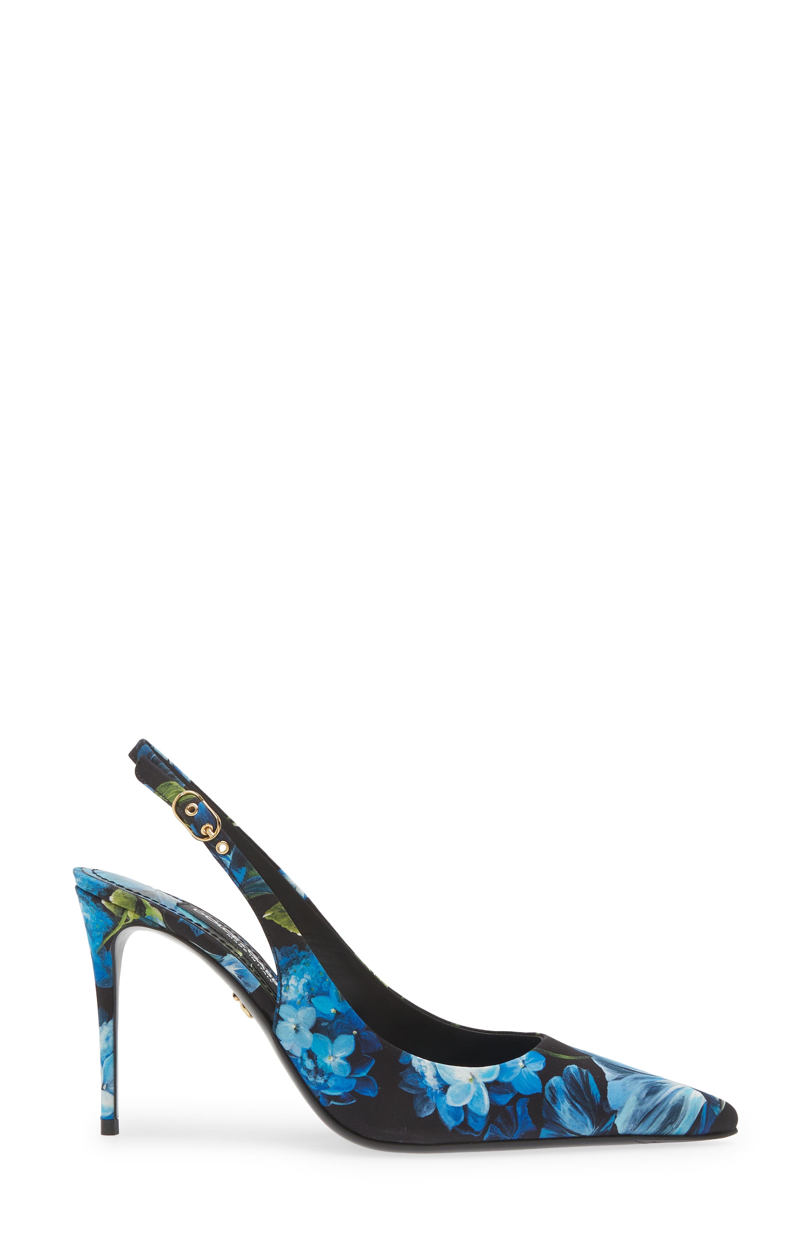 Dolce&Gabbana Lollo Floral Slingback Pump in Black/Blue at Nordstrom - 3