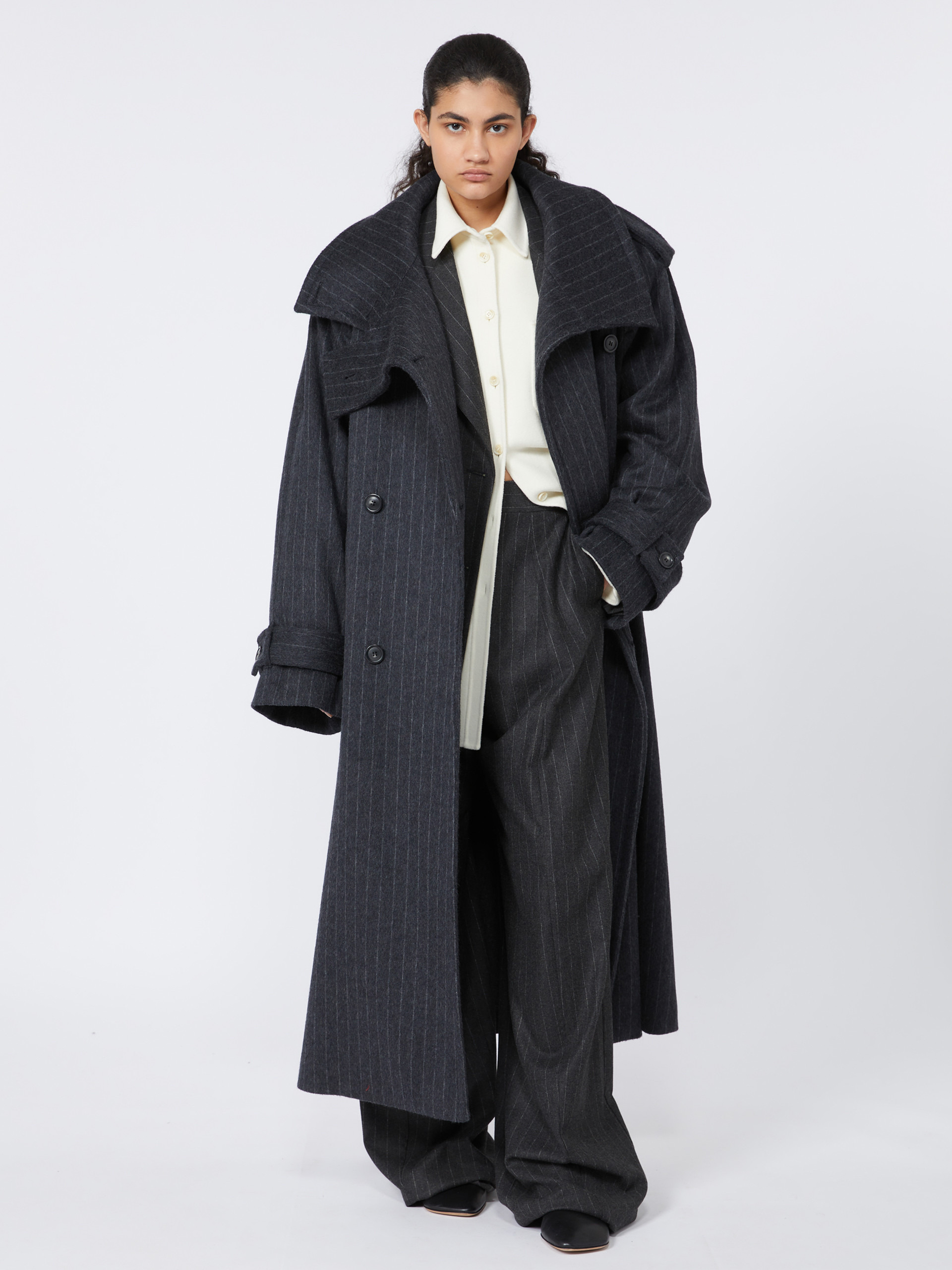 BELGIO1234 Wide, wool and viscose trousers - RUNWAY - 2