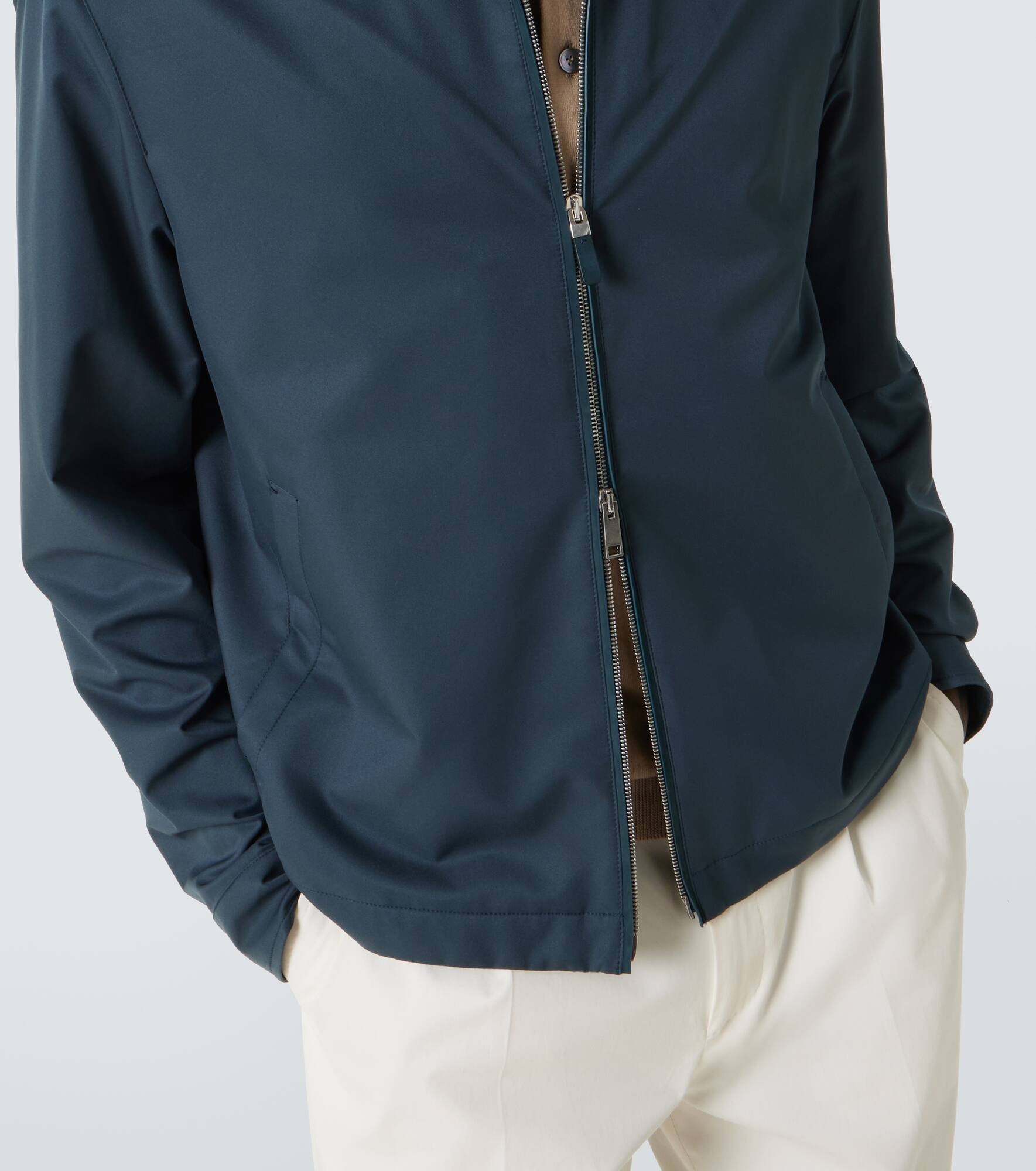 Leather-trimmed blouson - 6
