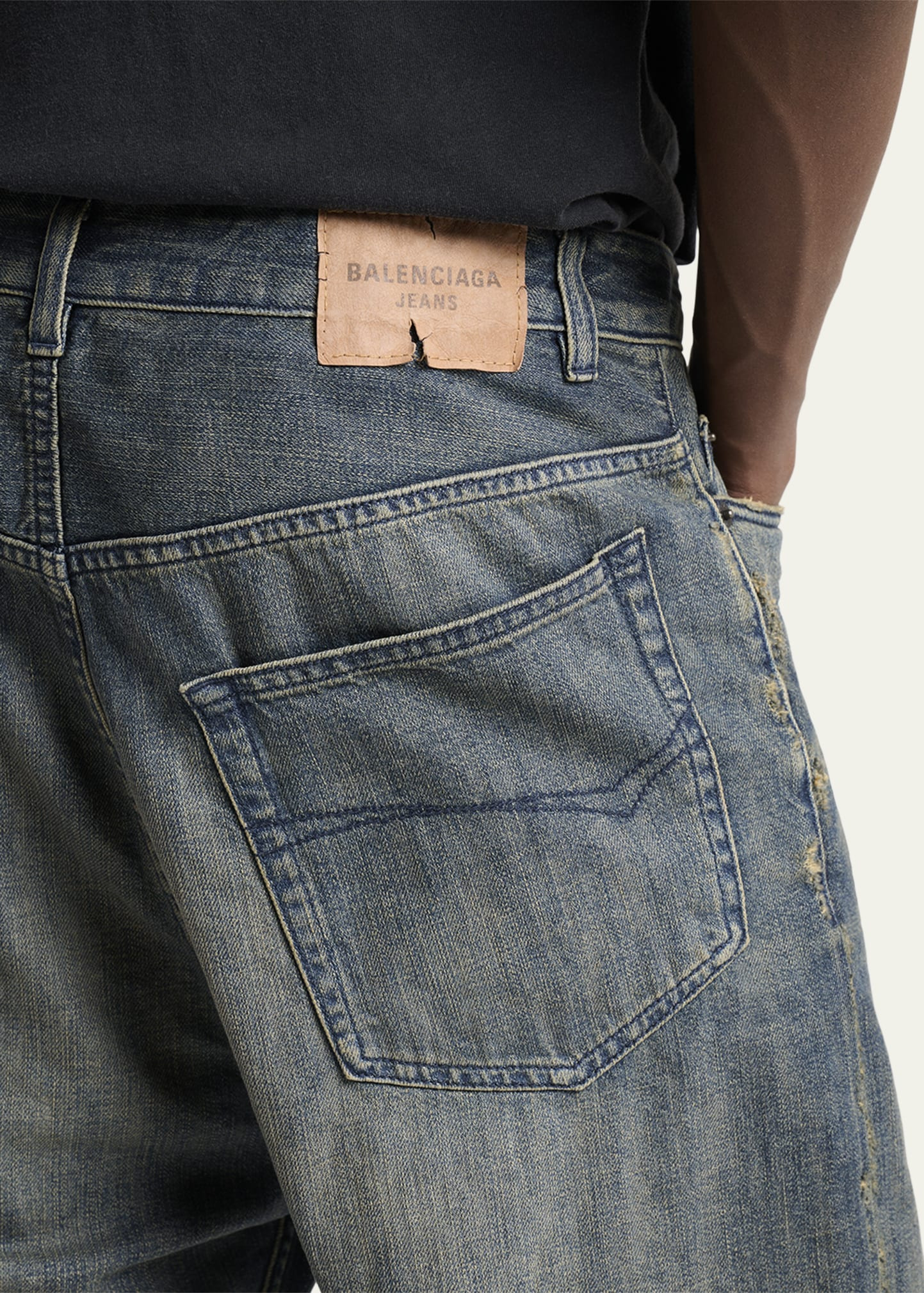 Men's Faded Denim Relaxed-Fit Bootcut Jeans - 5