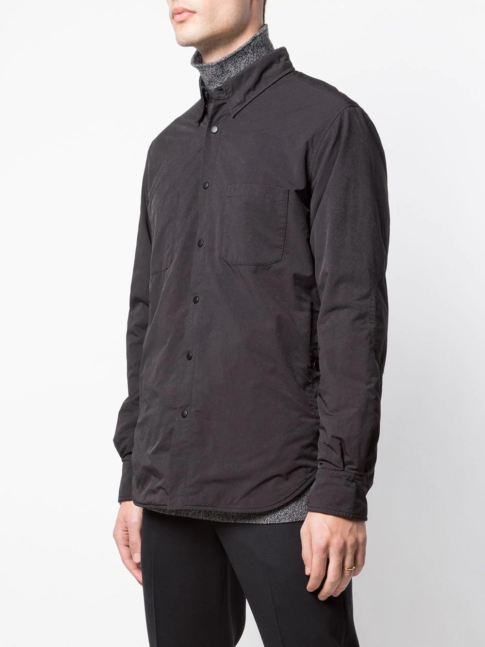 long sleeve wool-blend shirt - 5