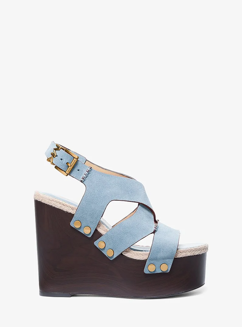 Raven Studded Suede Wedge Sandal - 1