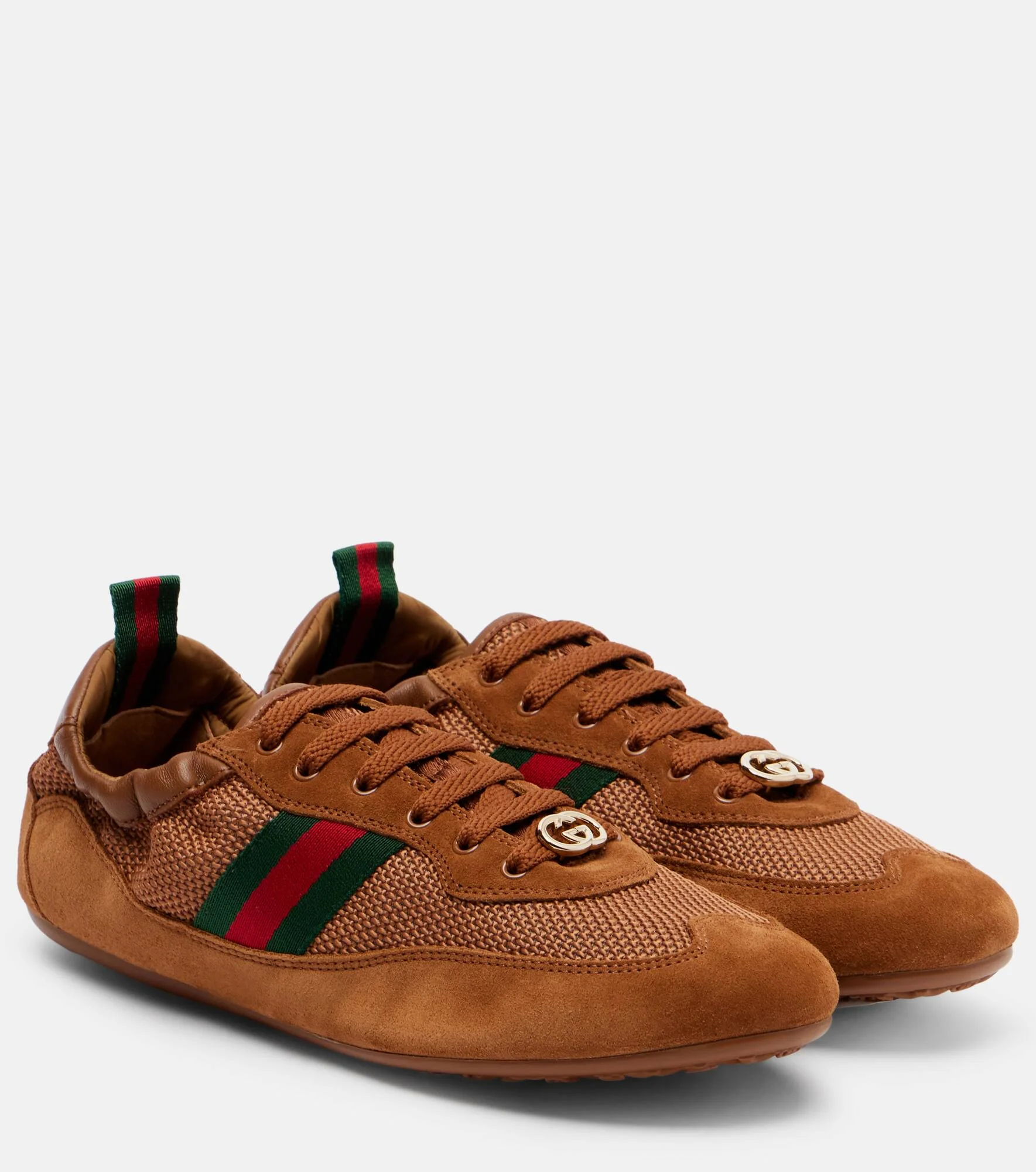 Gucci Shift suede-trimmed sneakers - 1