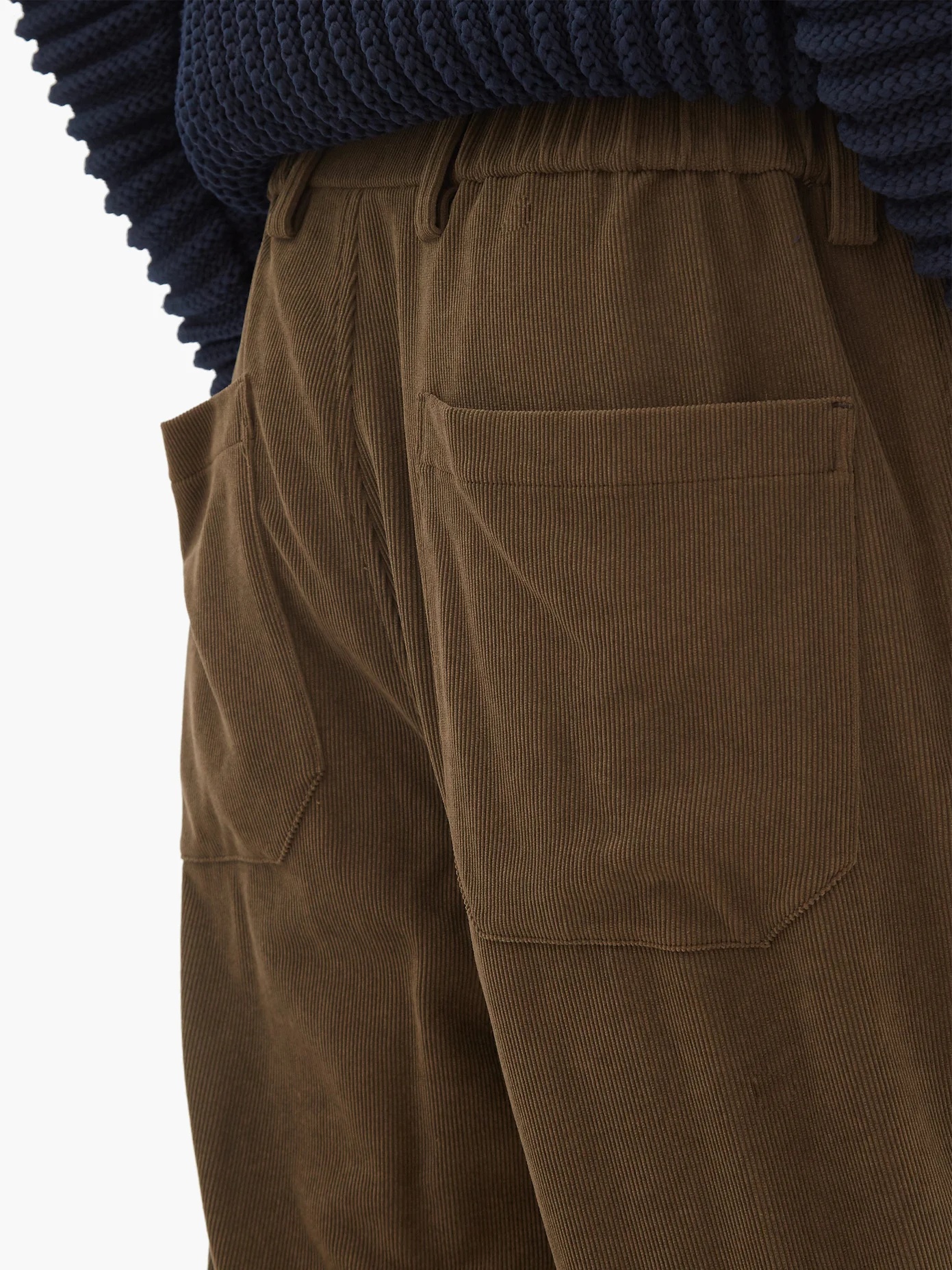 Pleated-cuff corduroy trousers - 3