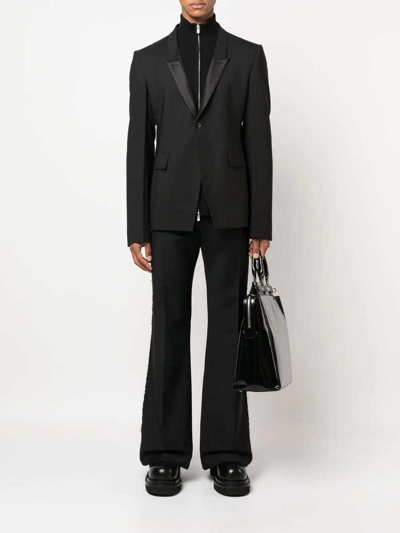 Rick Owens peak-lapel single-breasted blazer outlook