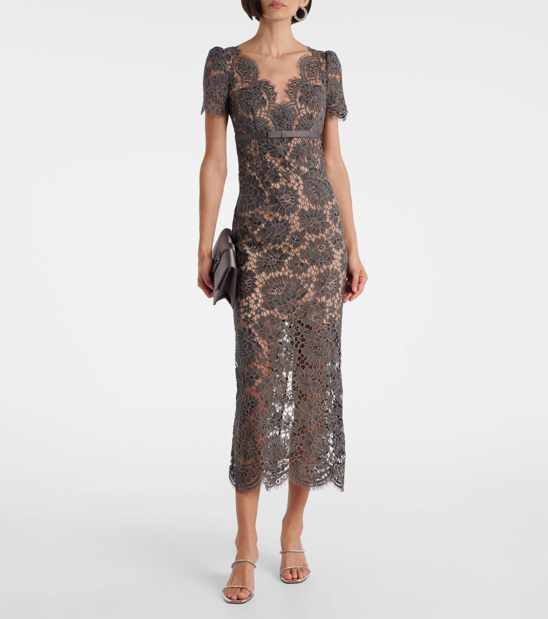Floral lace midi dress - 2
