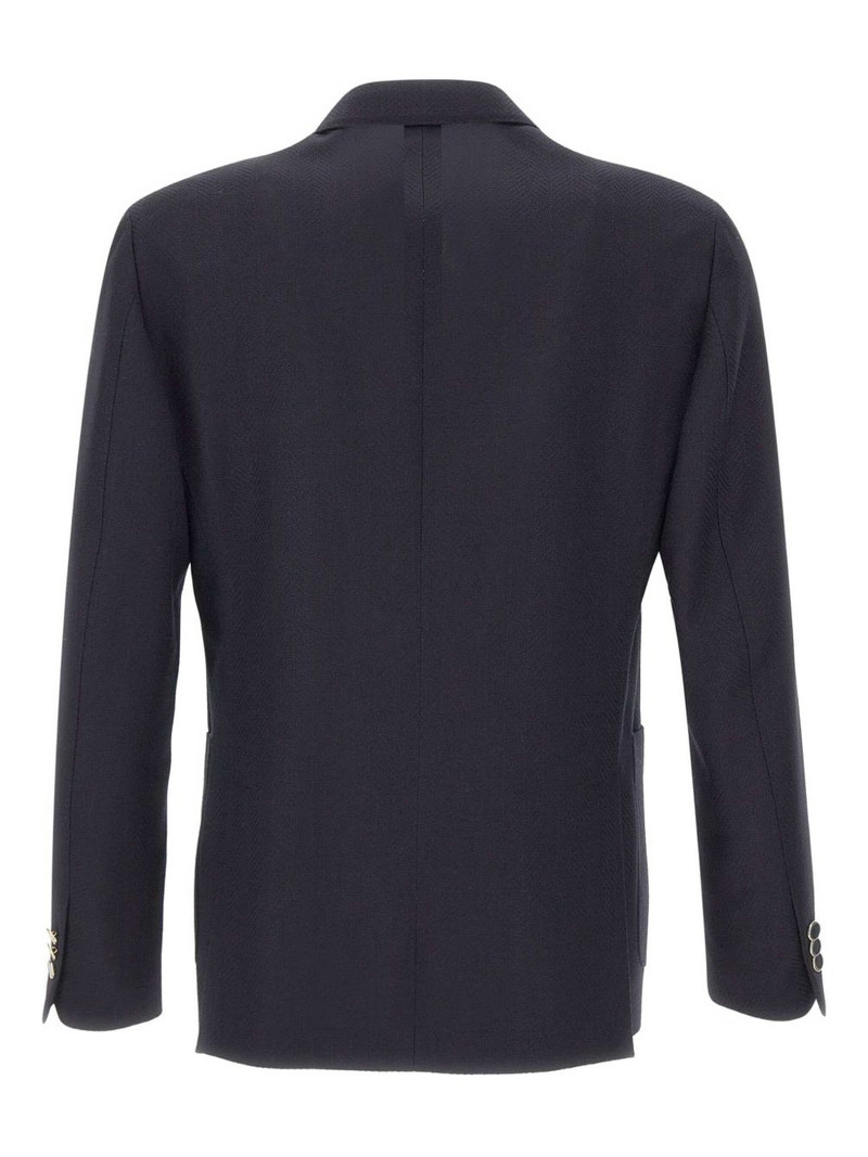 LARDINI herringbone-pattern double-breasted blazer outlook