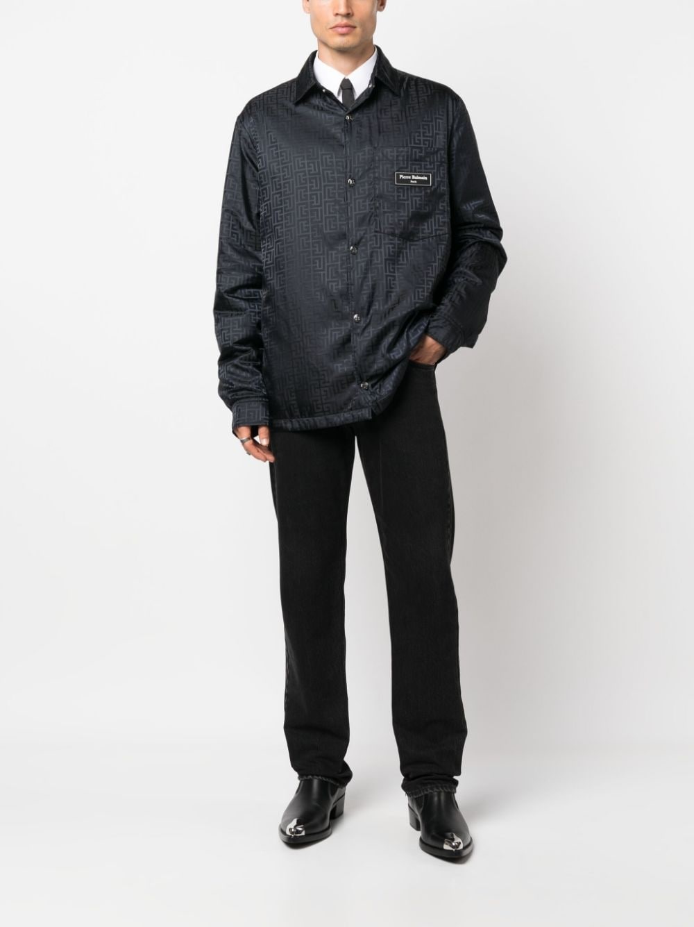 monogram-pattern shirt - 2