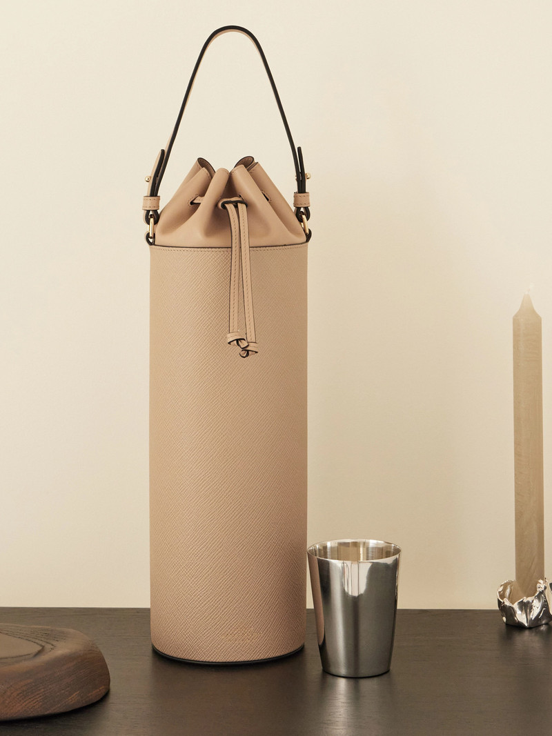Smythson Grained Textured-leather Wine Tote outlook