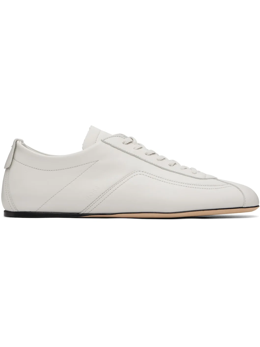White Debossd Logo Nappa-leather Sneakers - 1
