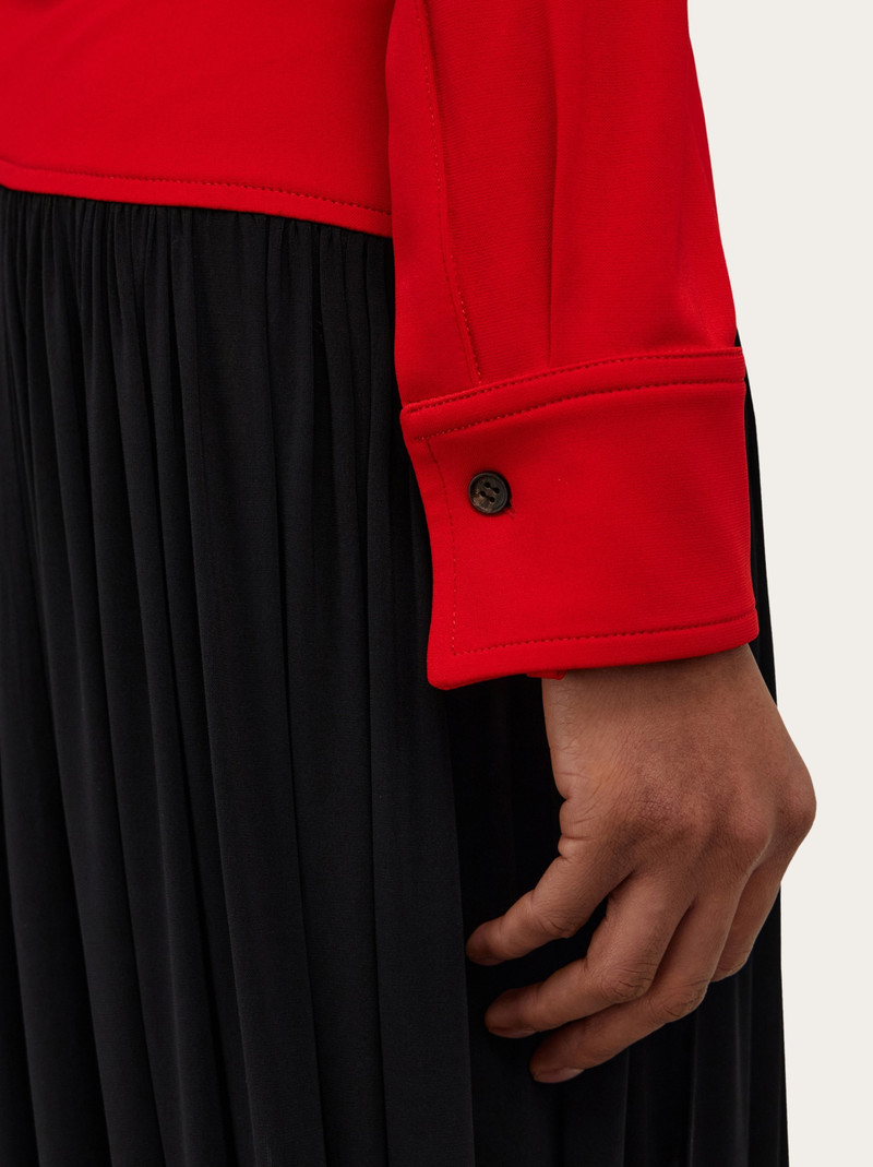 Viscose shirt dress with gathered skirt 6