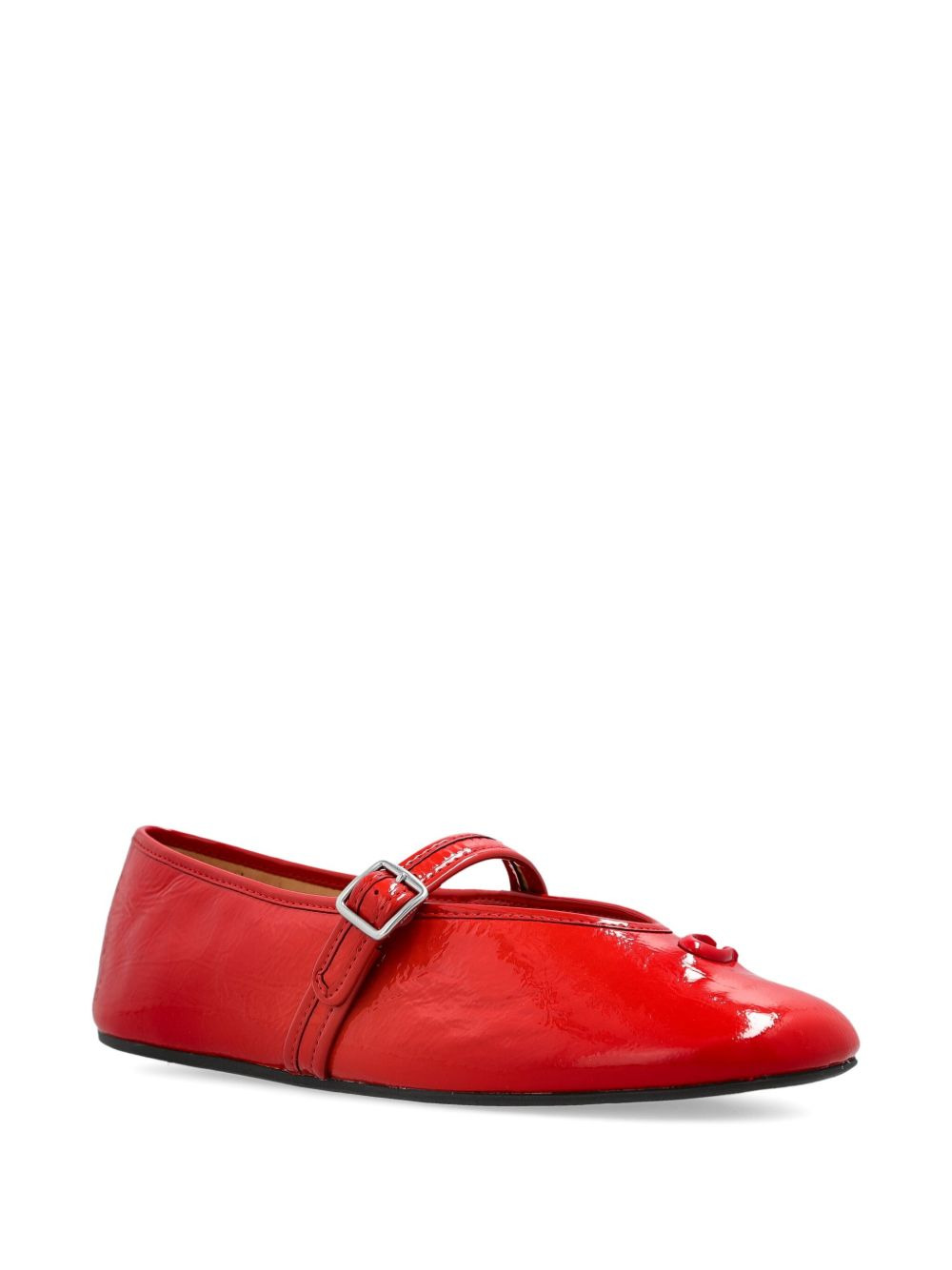 buckle-strap patent leather ballet flats - 2