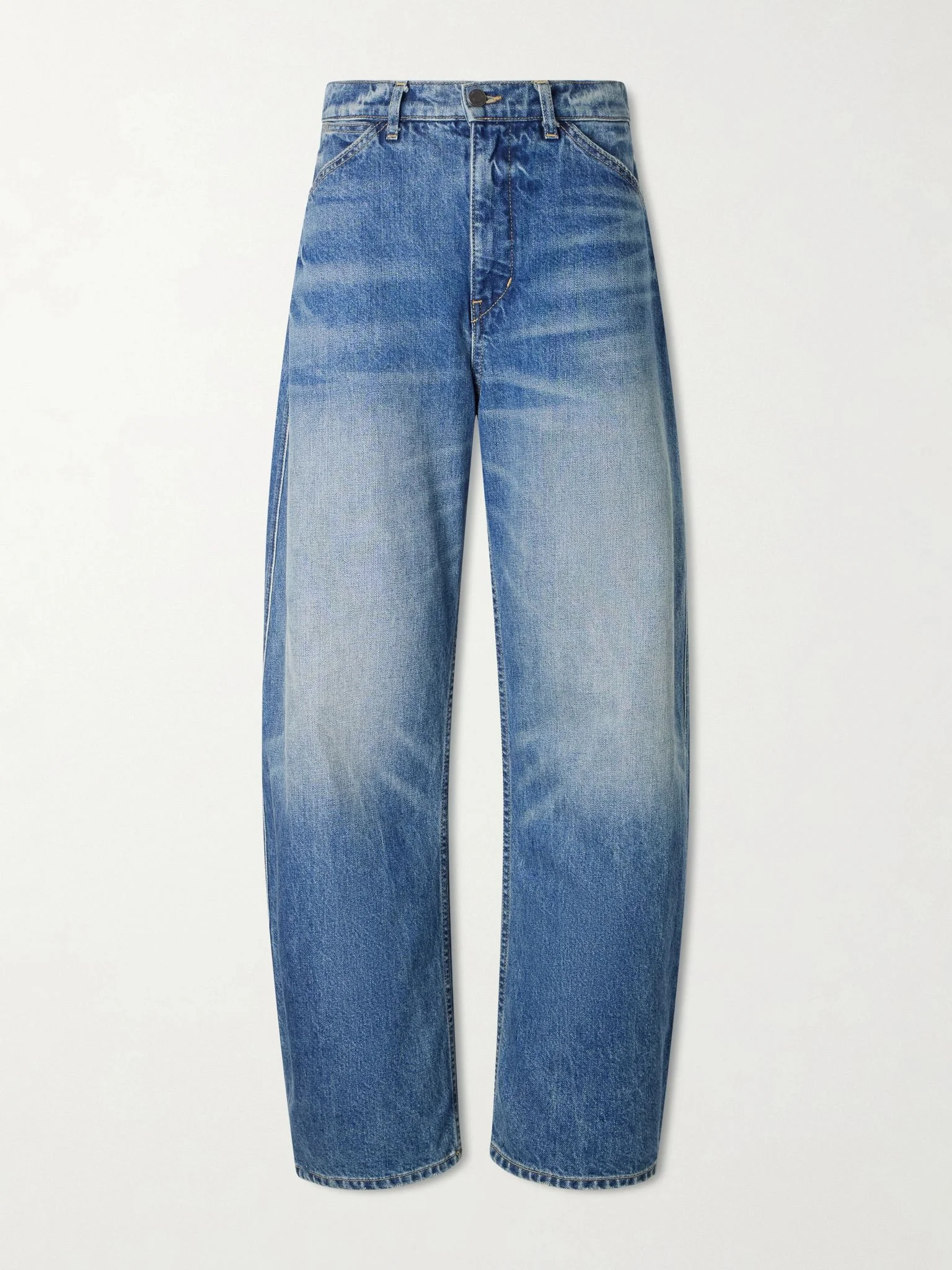 Tribeca mid-rise barrel-leg jeans Mid denim - 1