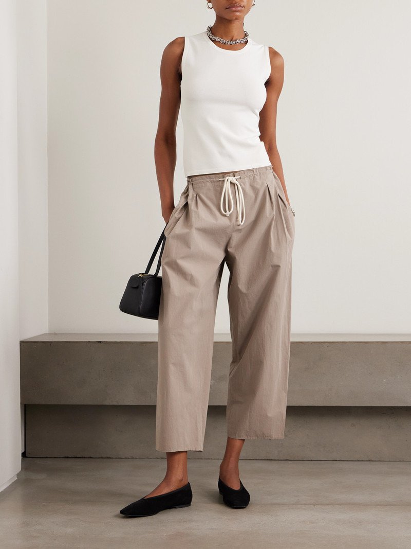 MARIA McMANUS Rope-trimmed Organic Cotton-poplin Wide-leg Pants outlook