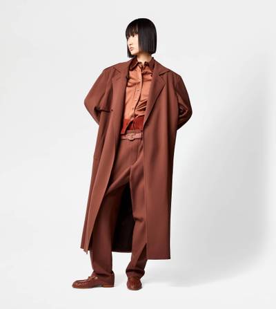 Tod's OVERSIZE TRENCH COAT IN WOOL - BROWN outlook