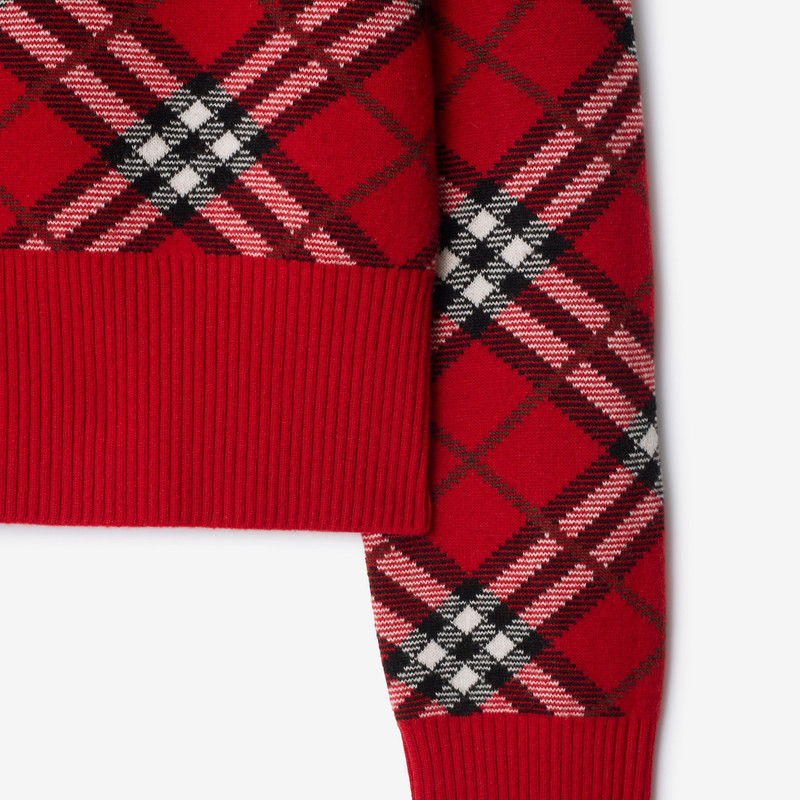 Check Wool Cashmere Blend Sweater 4