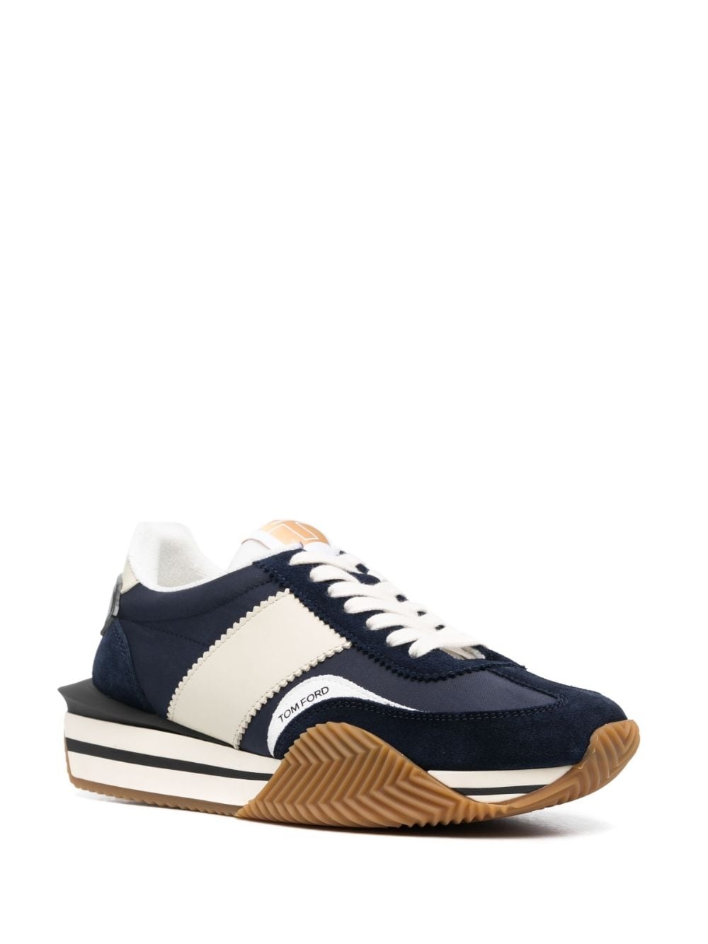 James panelled leather sneakers - 2