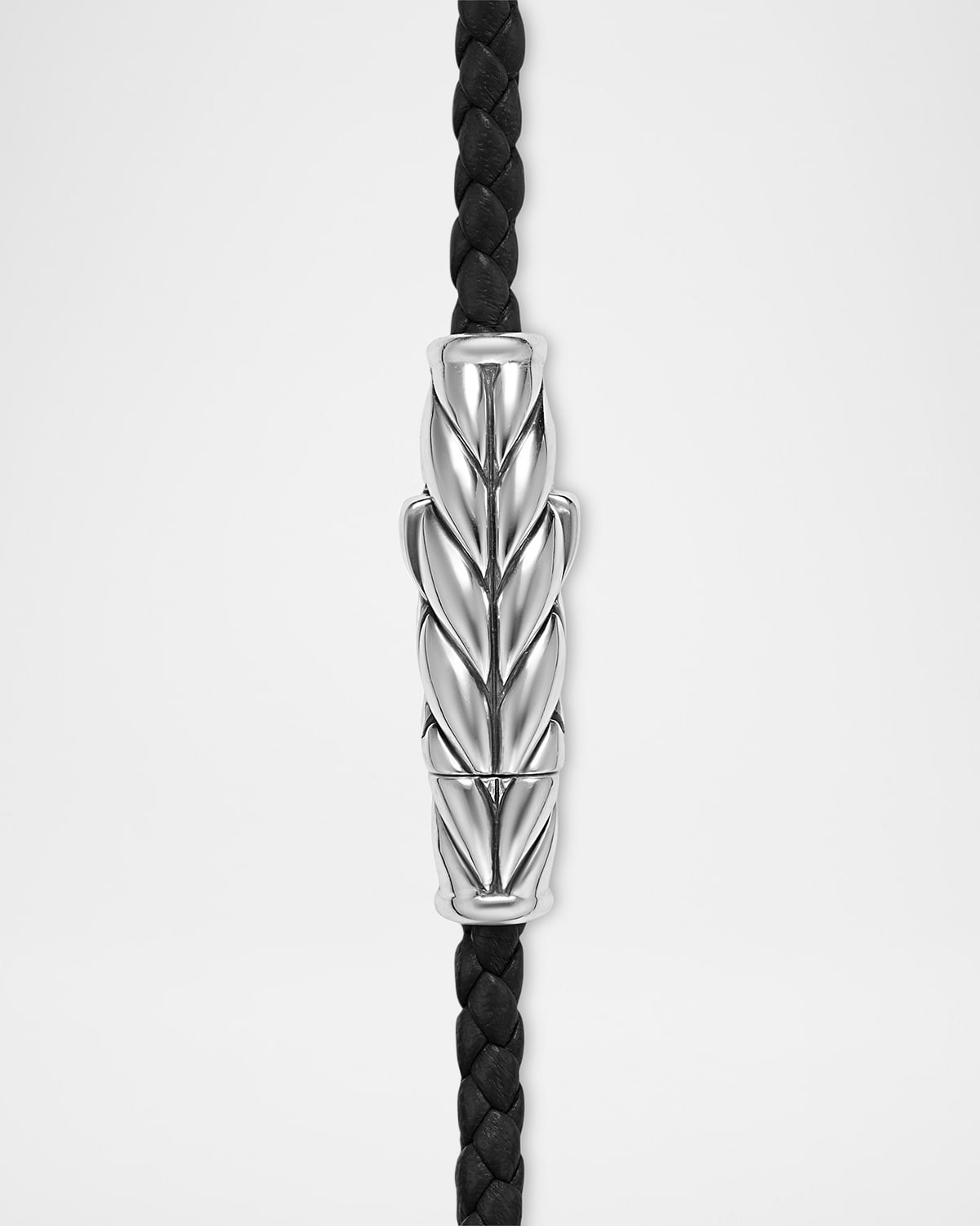 Men's Chevron Wrap Bracelet in Leather with Silver - 4