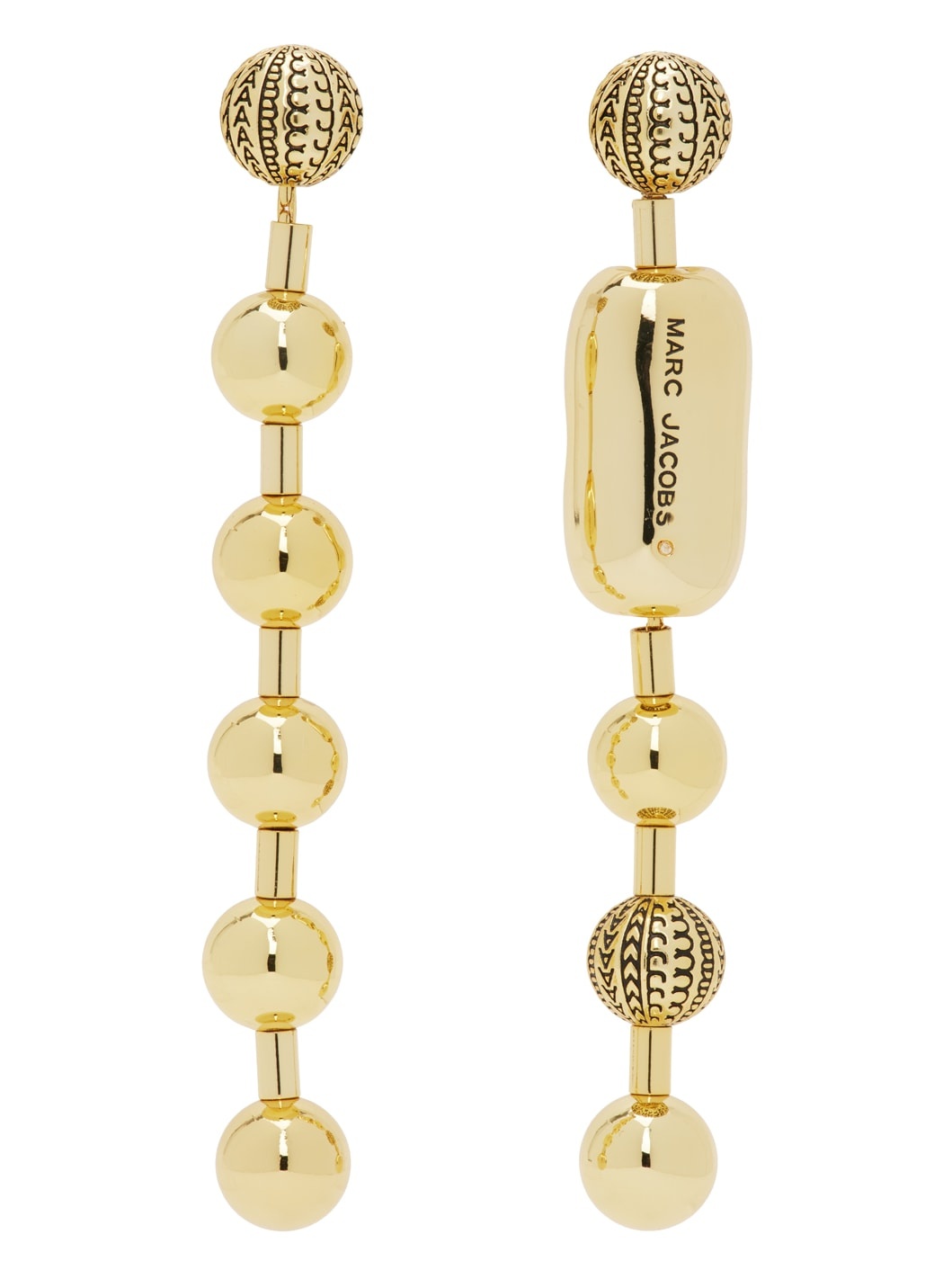 Gold 'The Monogram Ball Chain' Earrings - 1