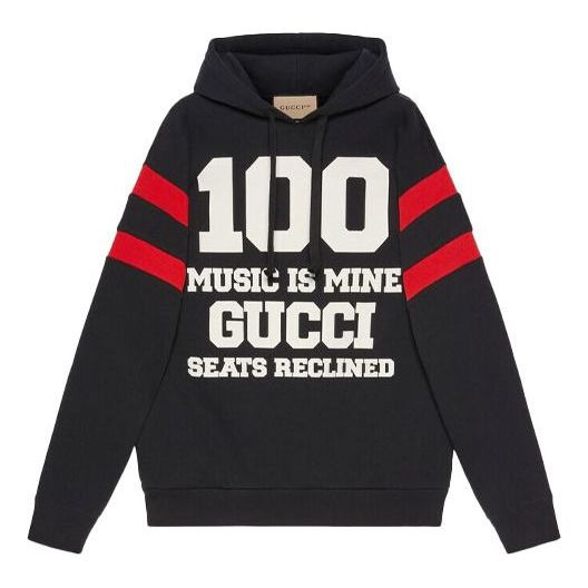 (WMNS) Gucci 100 Cotton Hoodie 'Black' 660282-XJDW6-1152 - 1