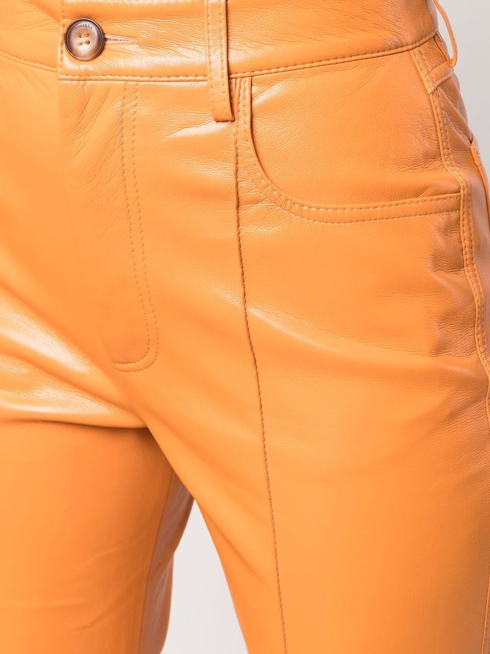 faux-leather flared trousers - 5