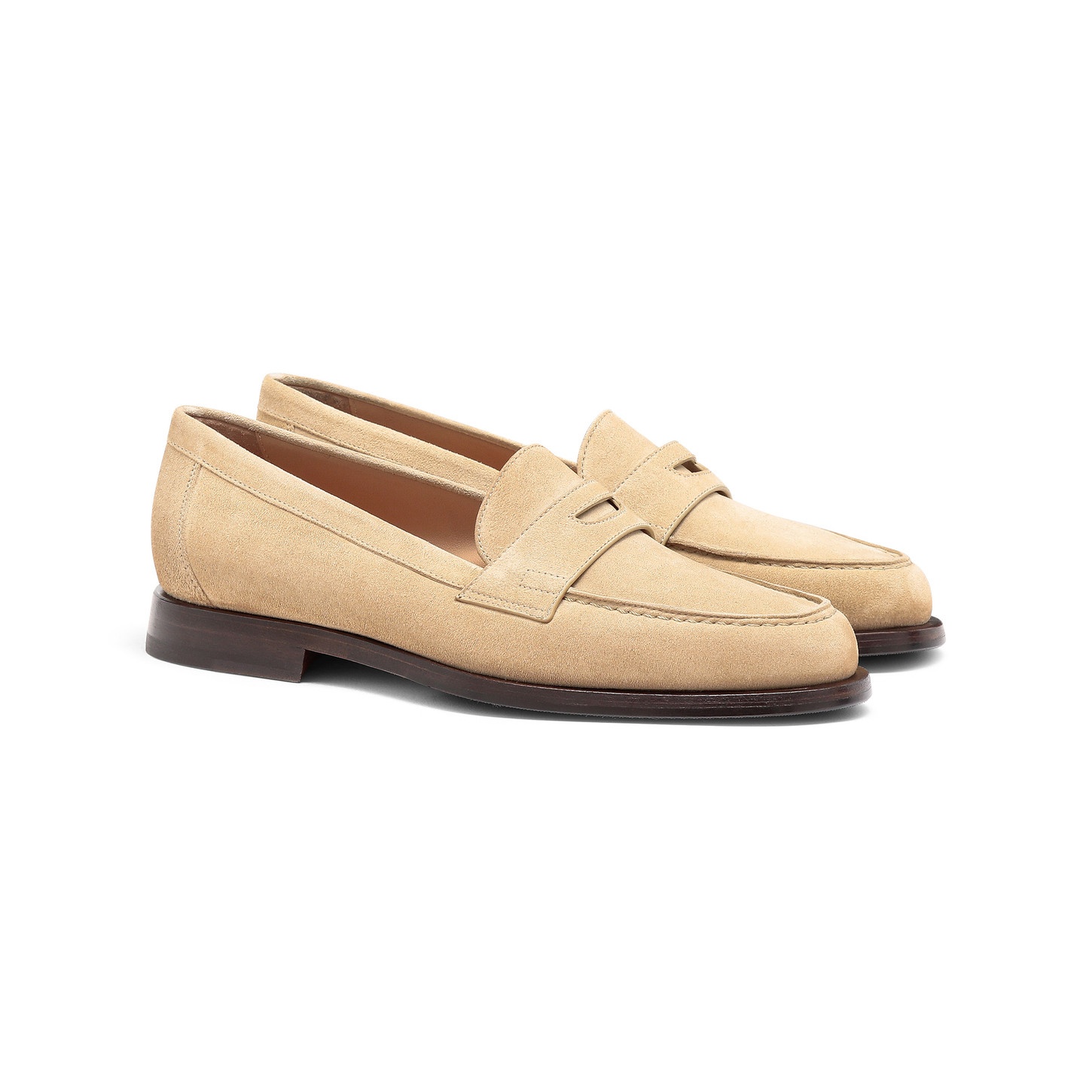 Women's beige suede penny loafer - 3
