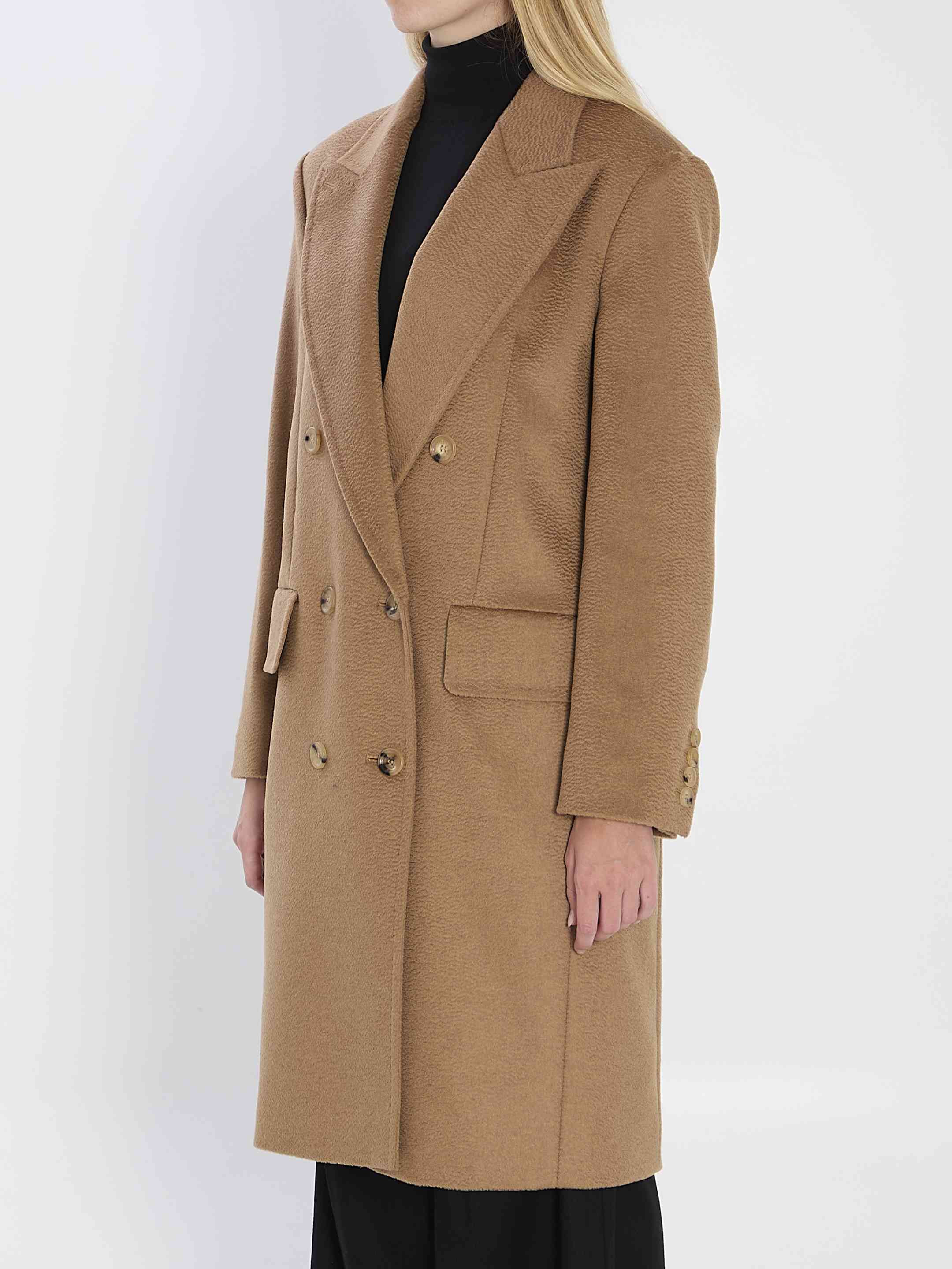 Max Mara Women Double-Breasted Camel Coat - 2