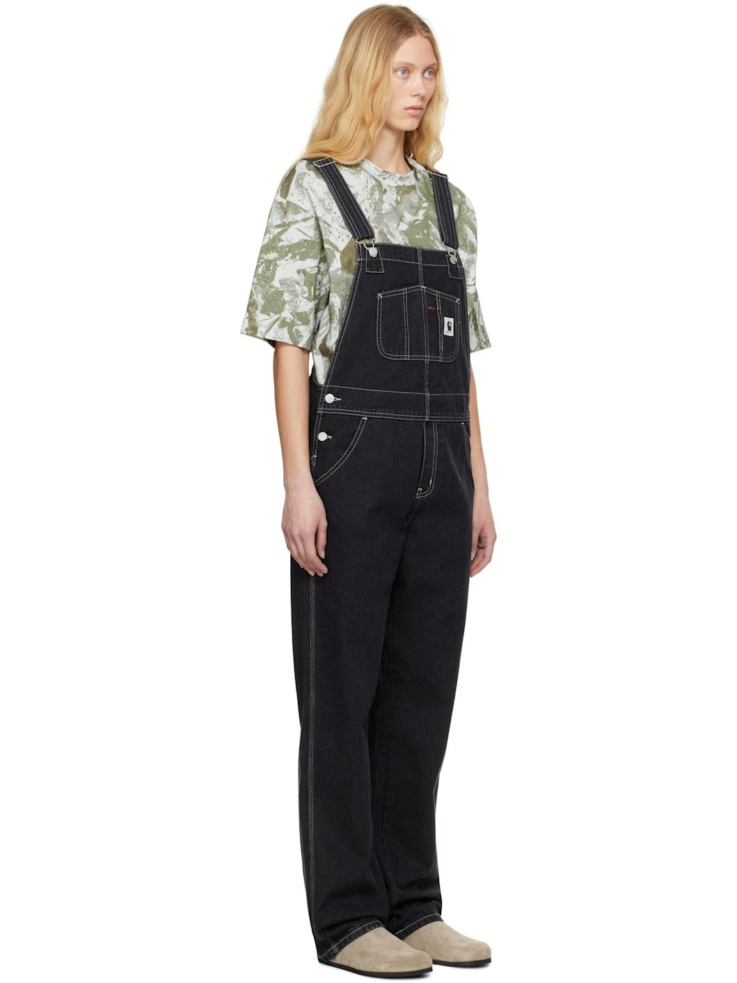 Black Bib Straight Overalls - 2