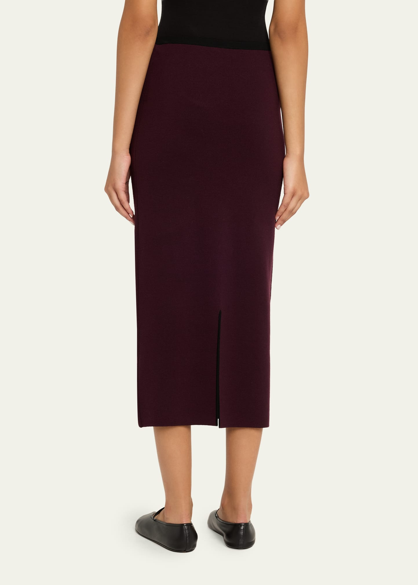 Alina Merino Wool Midi Pencil Skirt - 3