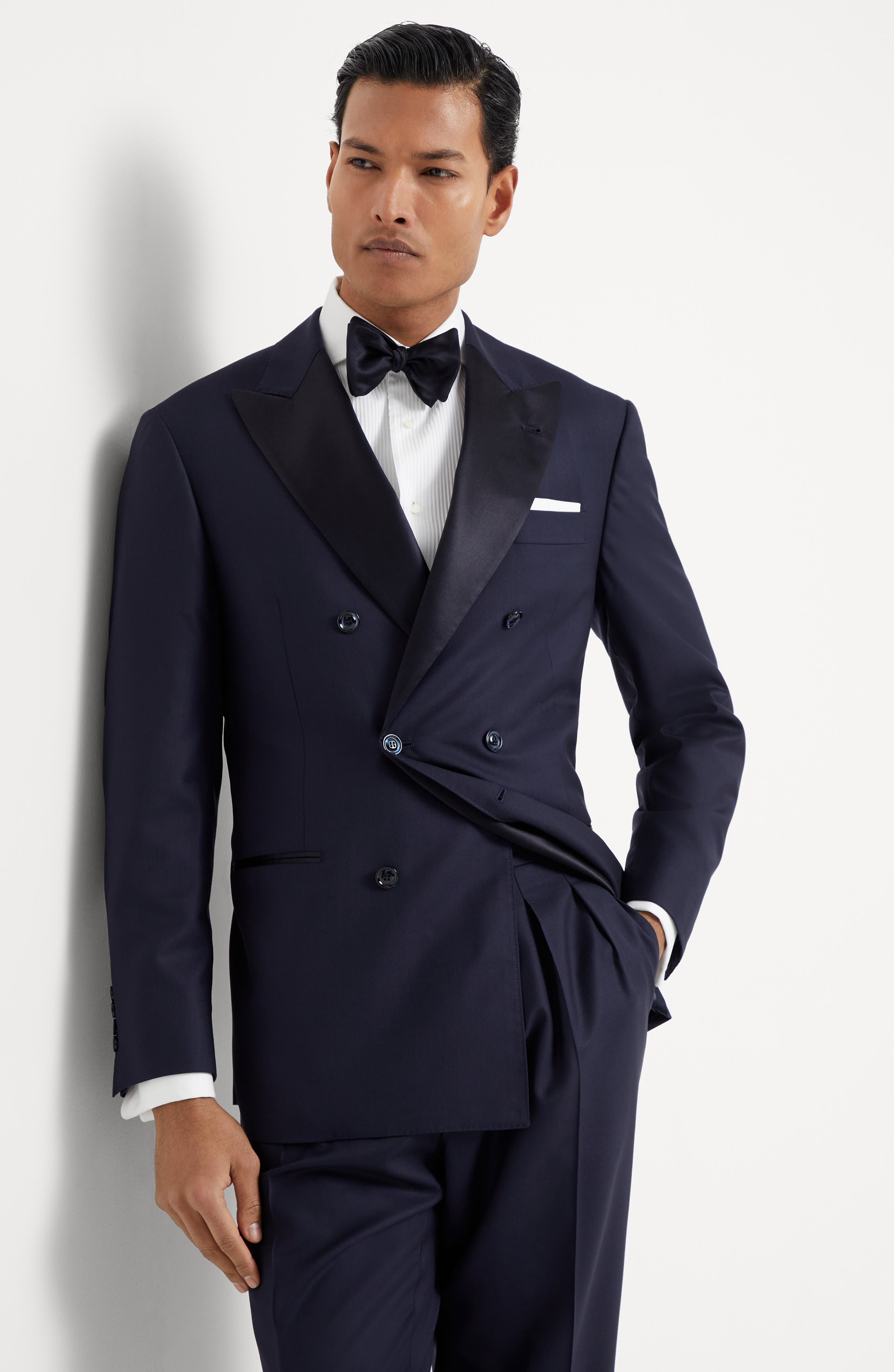 Brunello Cucinelli Tuxedo with one-and-a-half-breasted jacket in Navy Blue at Nordstrom - 5