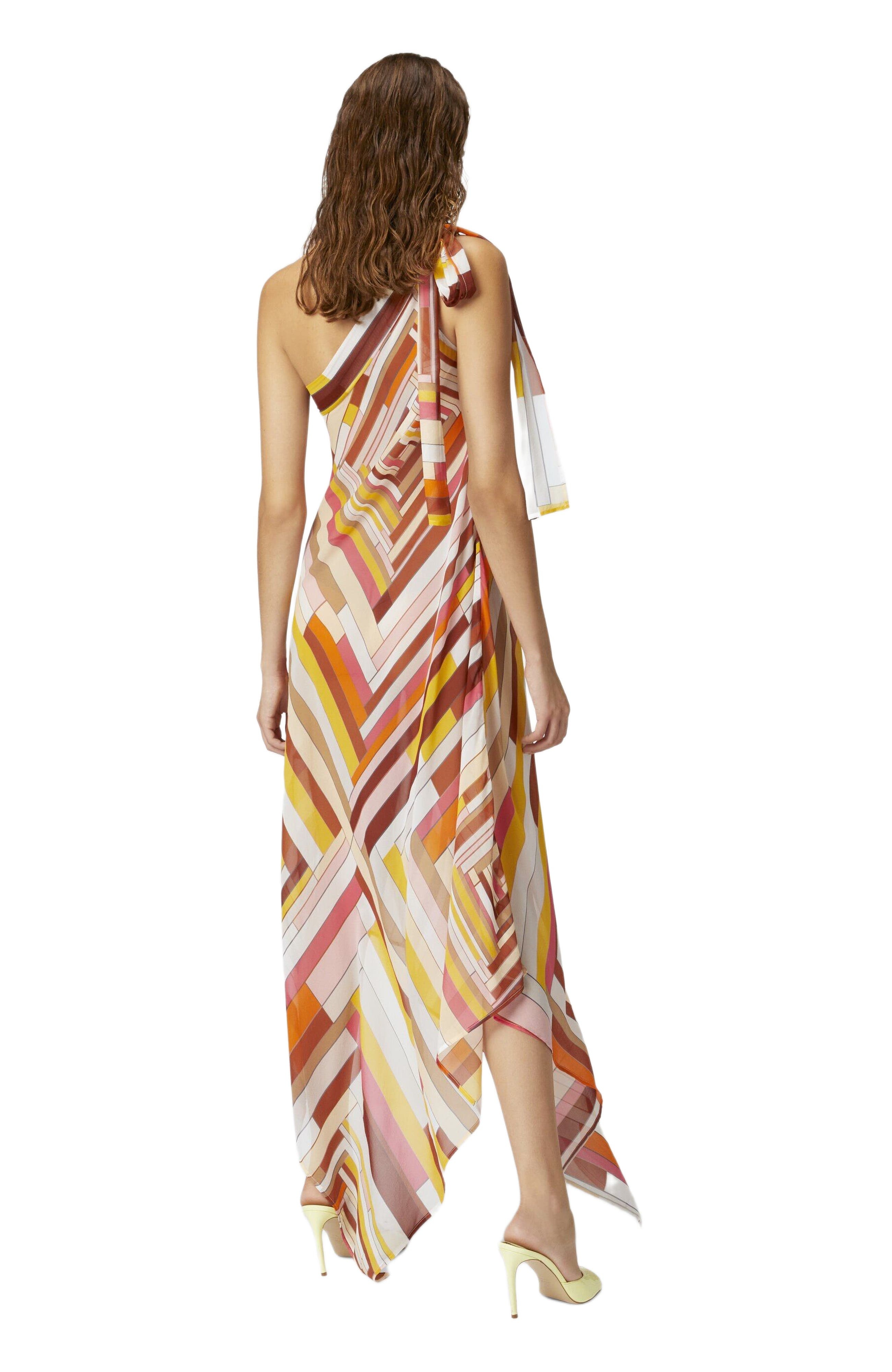 Missoni One-shoulder Cover-up Dress In Printed Silk With Scarf Bottom in Multicoloured at Nordstrom - 3