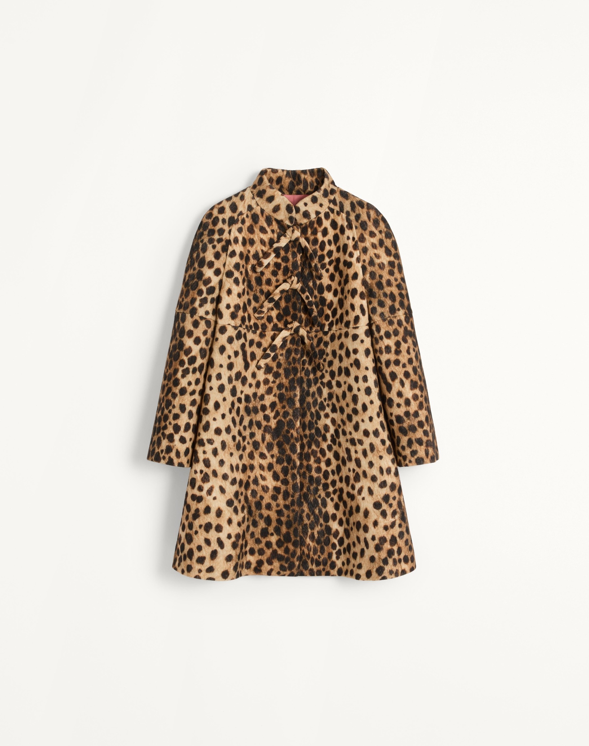 JAGUAR SPOTS PRINTED WOOL CLOTH COAT - 1