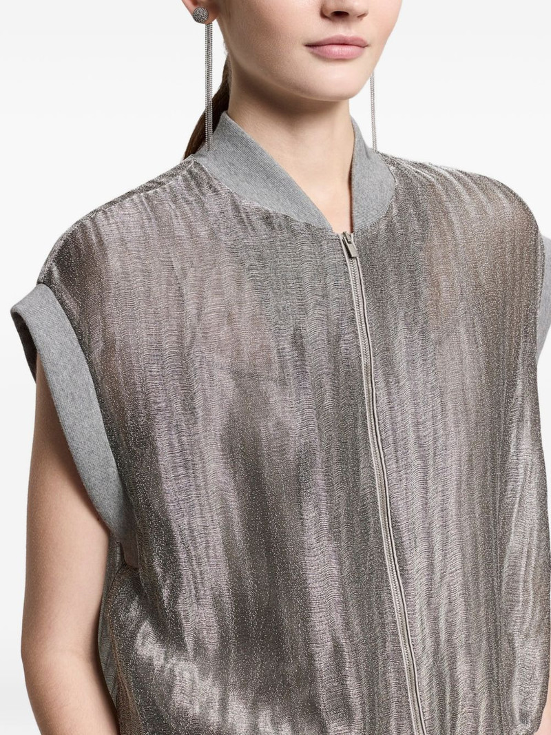 zip-up sleeveless bomber jacket 4