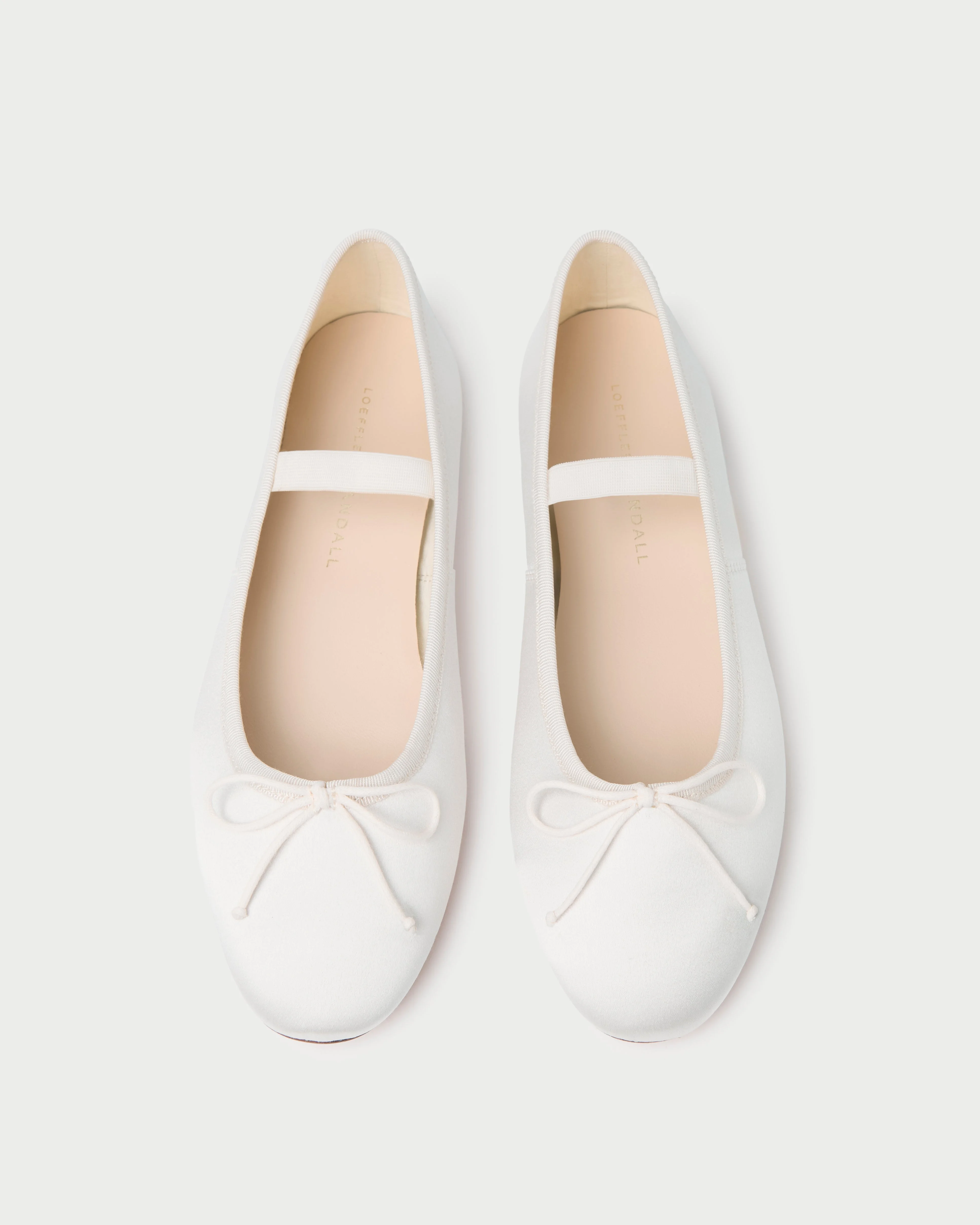 Leonie Cream Satin Ballet Flat - 1