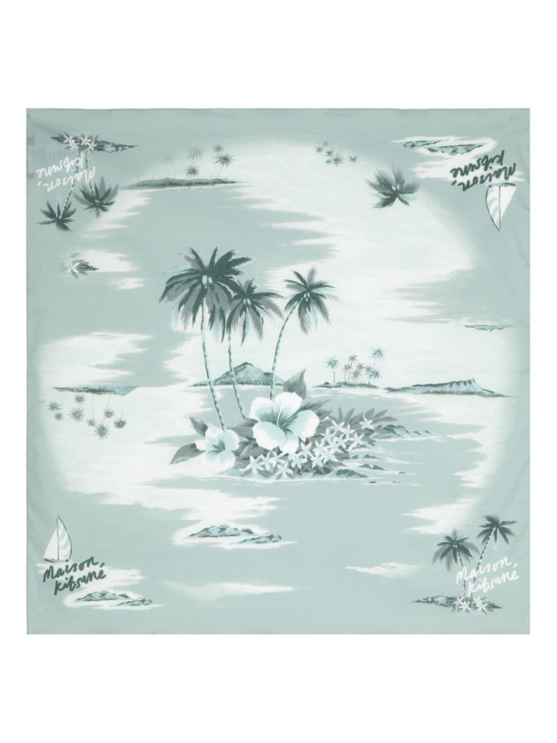 island-print cotton scarf 1