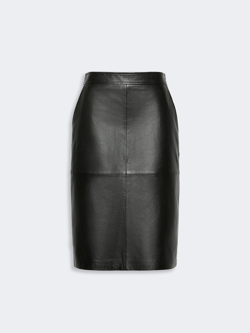 TIMORE Hammered leather pencil skirt - BLACK 1
