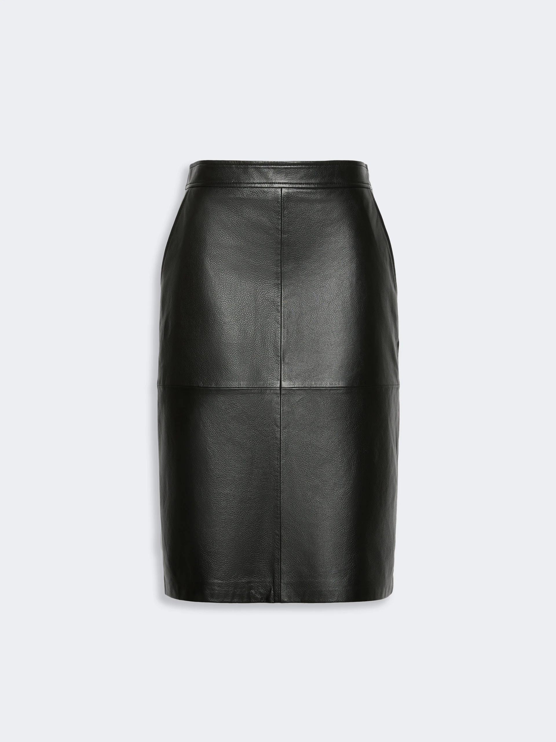 TIMORE Hammered leather pencil skirt - BLACK - 1