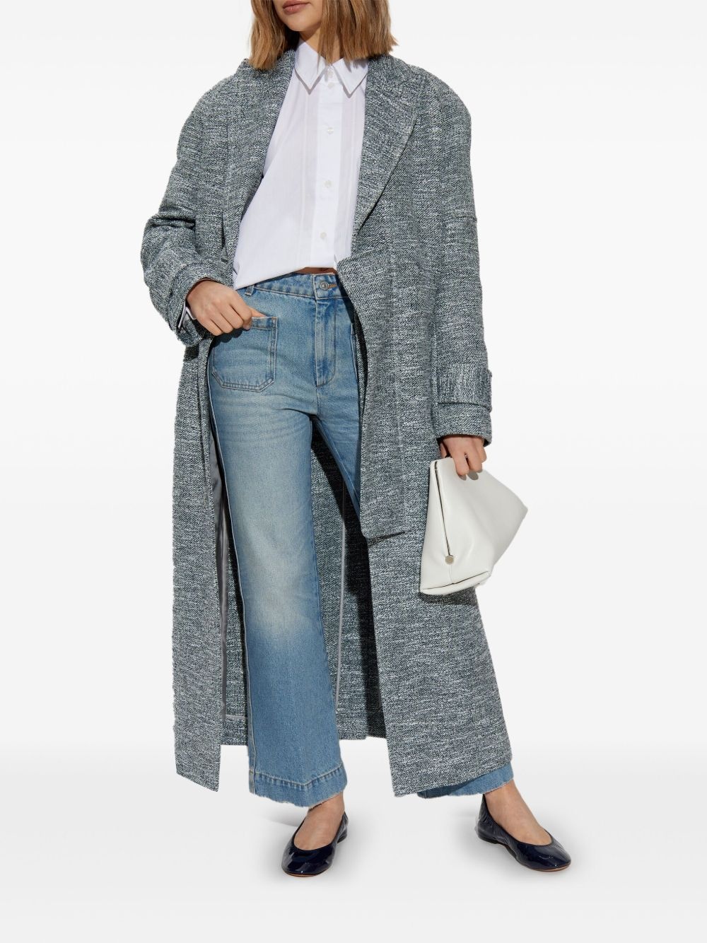 raglan-sleeve single-breasted coat - 2