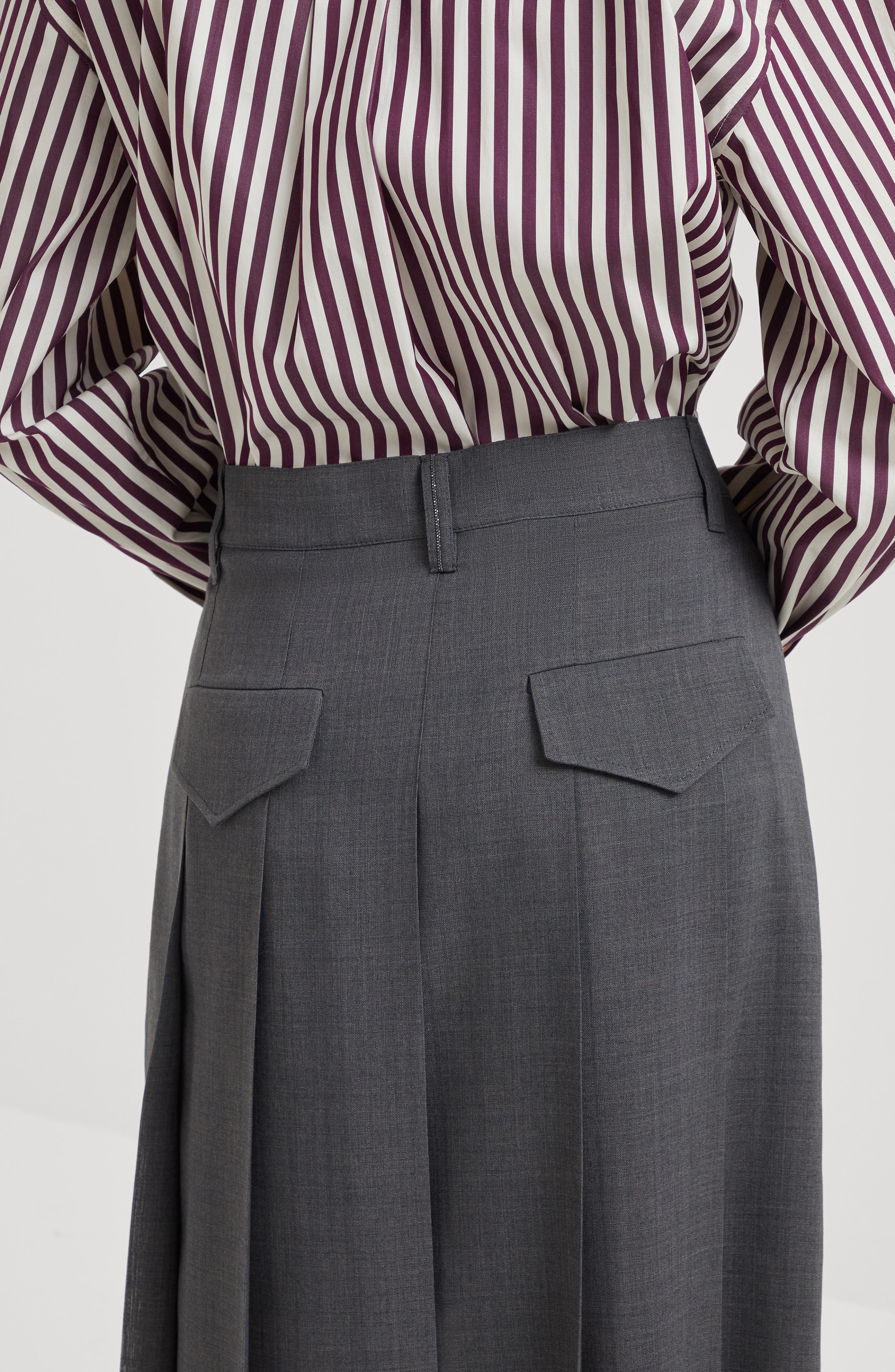 Brunello Cucinelli Long pleated skirt in Anthracite at Nordstrom - 4