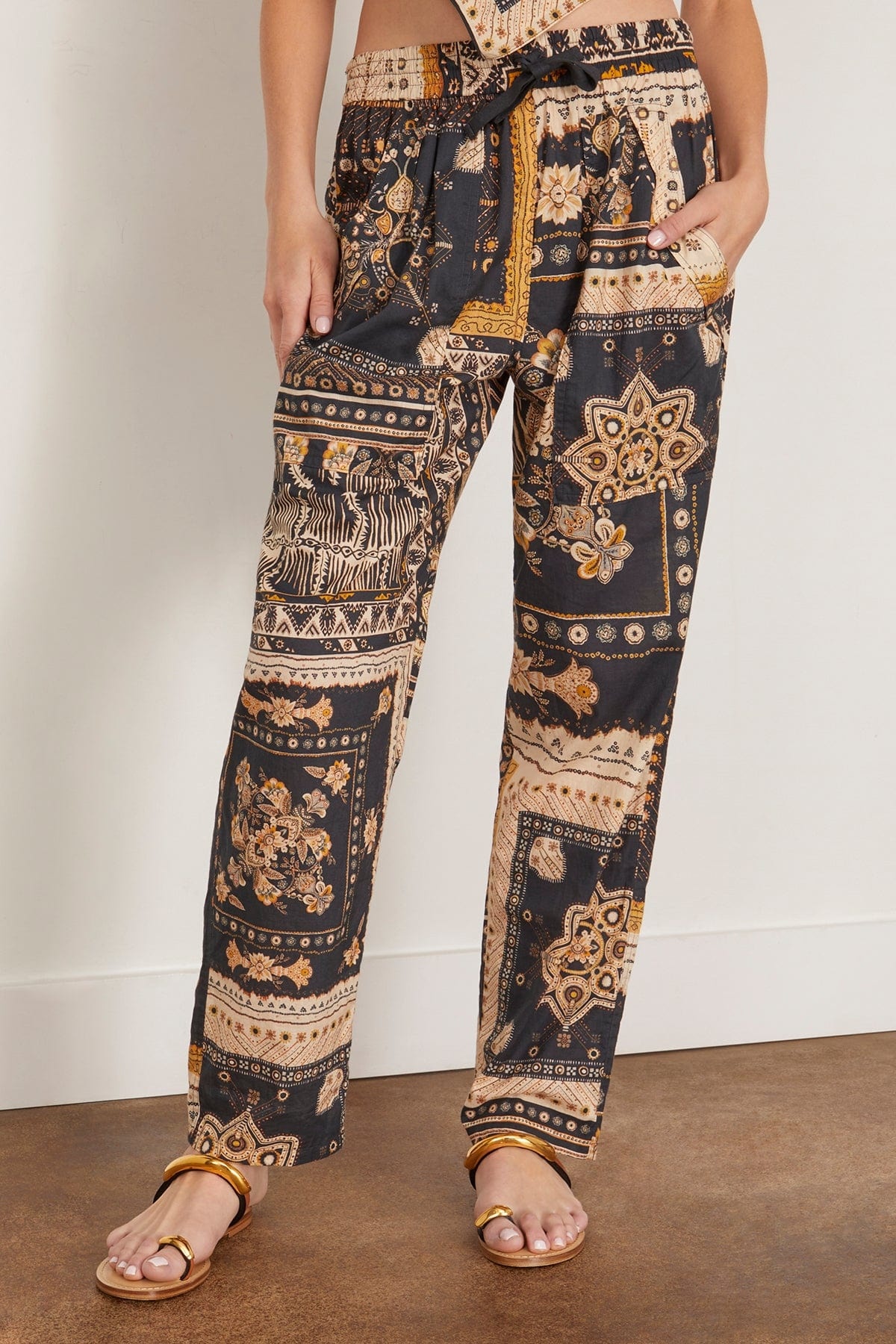 Fedora Pants in Black/Ochre - 3