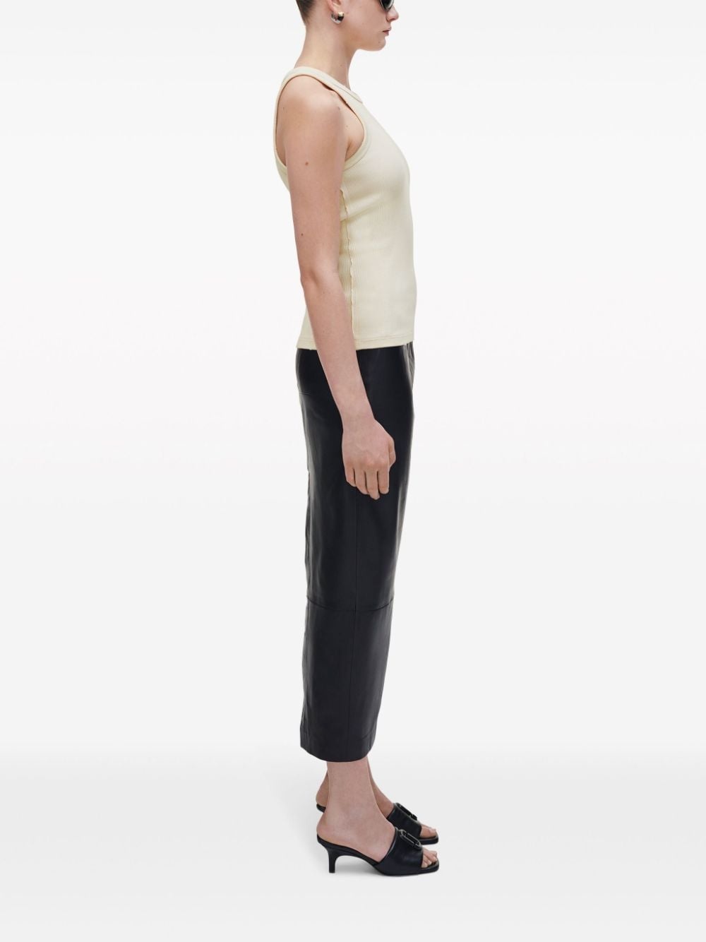 logo-print ribbed tank top - 3