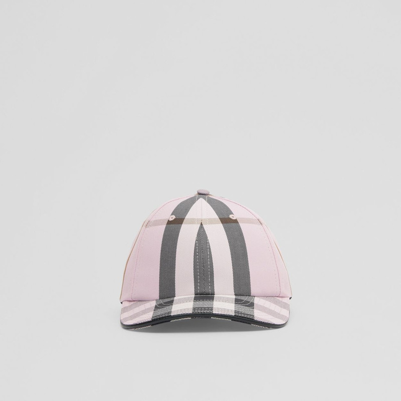 Logo Detail Check Cotton Baseball Cap 1